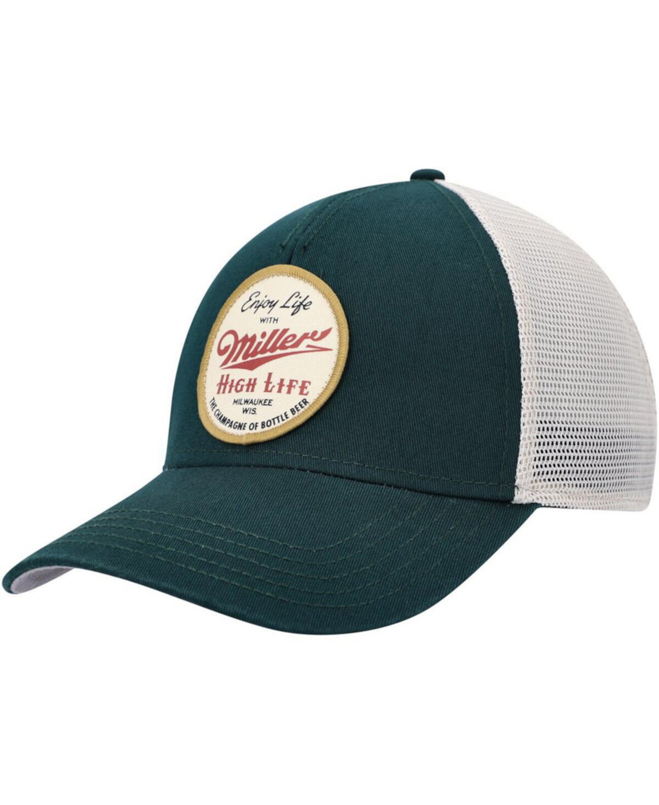 Мужская зелено-кремовая кепка Miller Valin Trucker Snapback American Needle