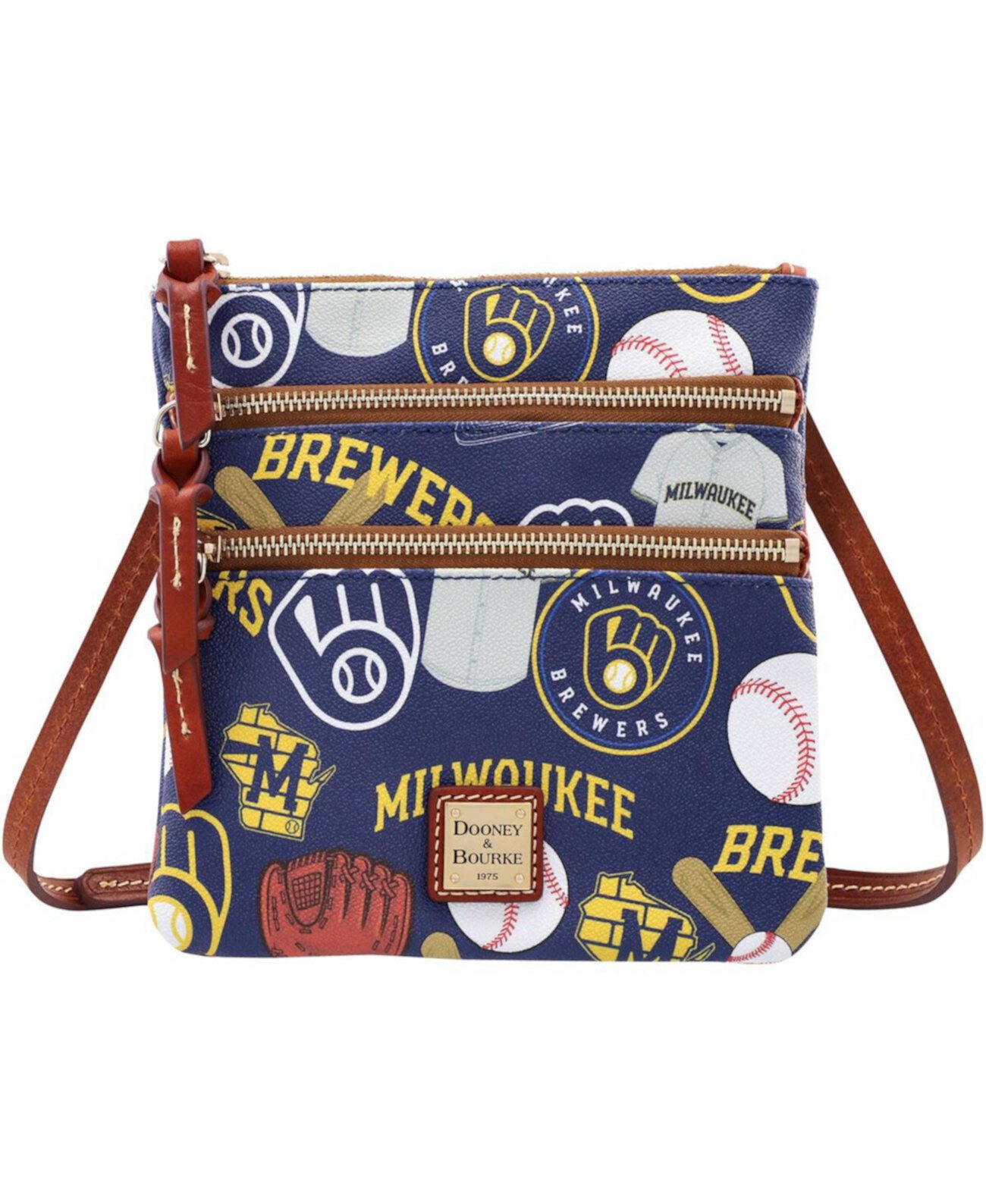 Женская сумка через плечо Milwaukee Brewers Game Day с тройной молнией Dooney & Bourke
