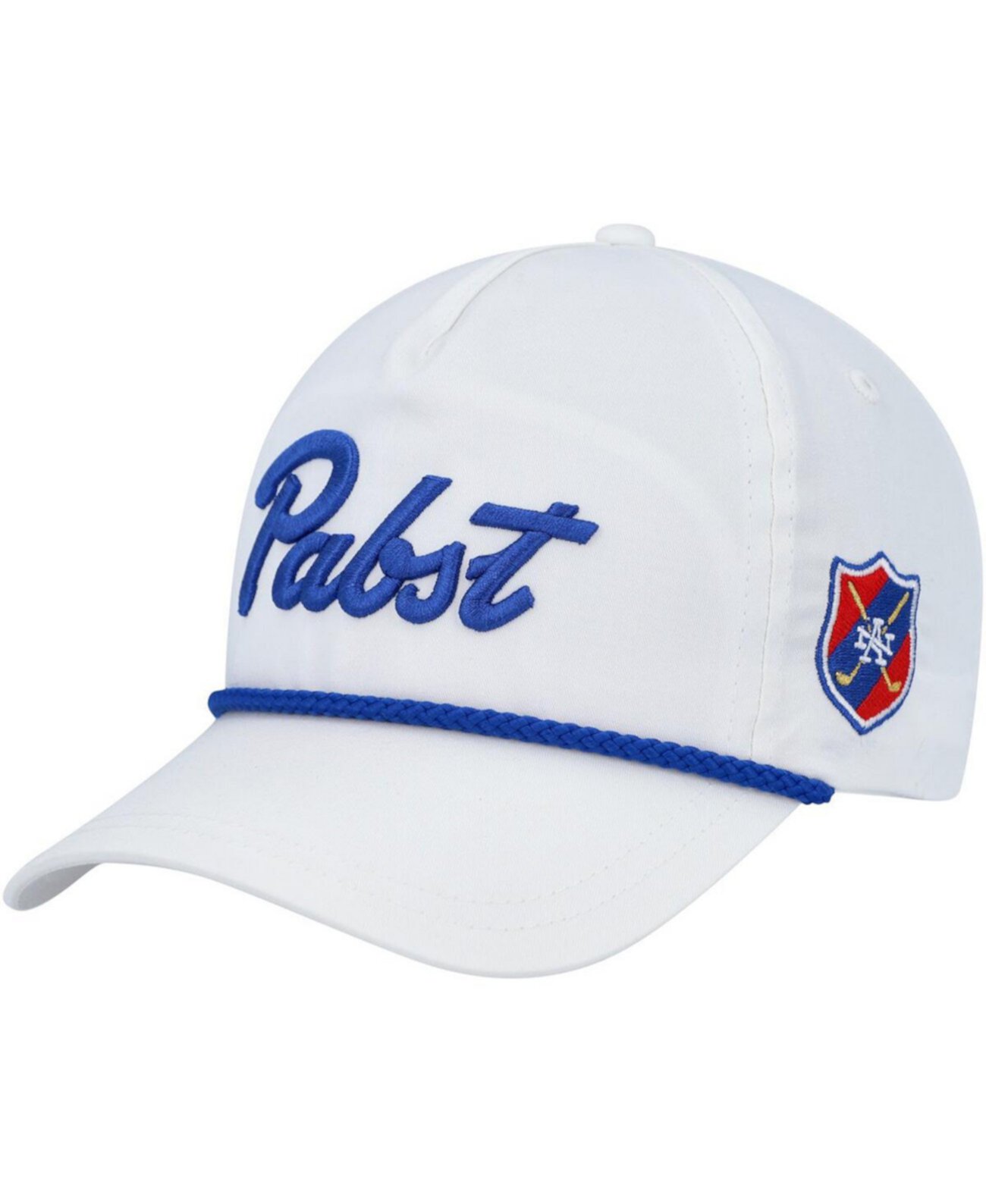 Мужская белая шляпа Snapback с синей лентой Pabst American Needle
