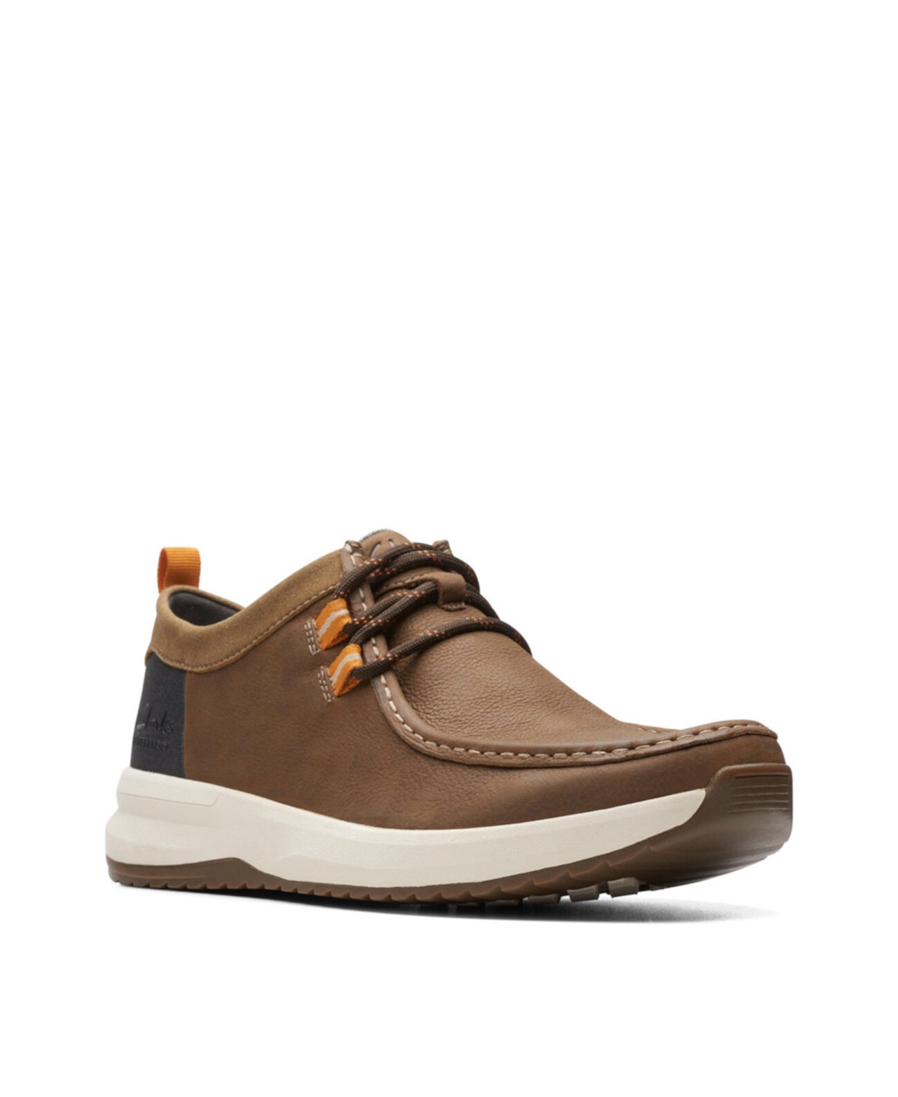 Мужские кожаные туфли Clarks Wellman Moc на шнуровке с поддержкой пятки Clarks