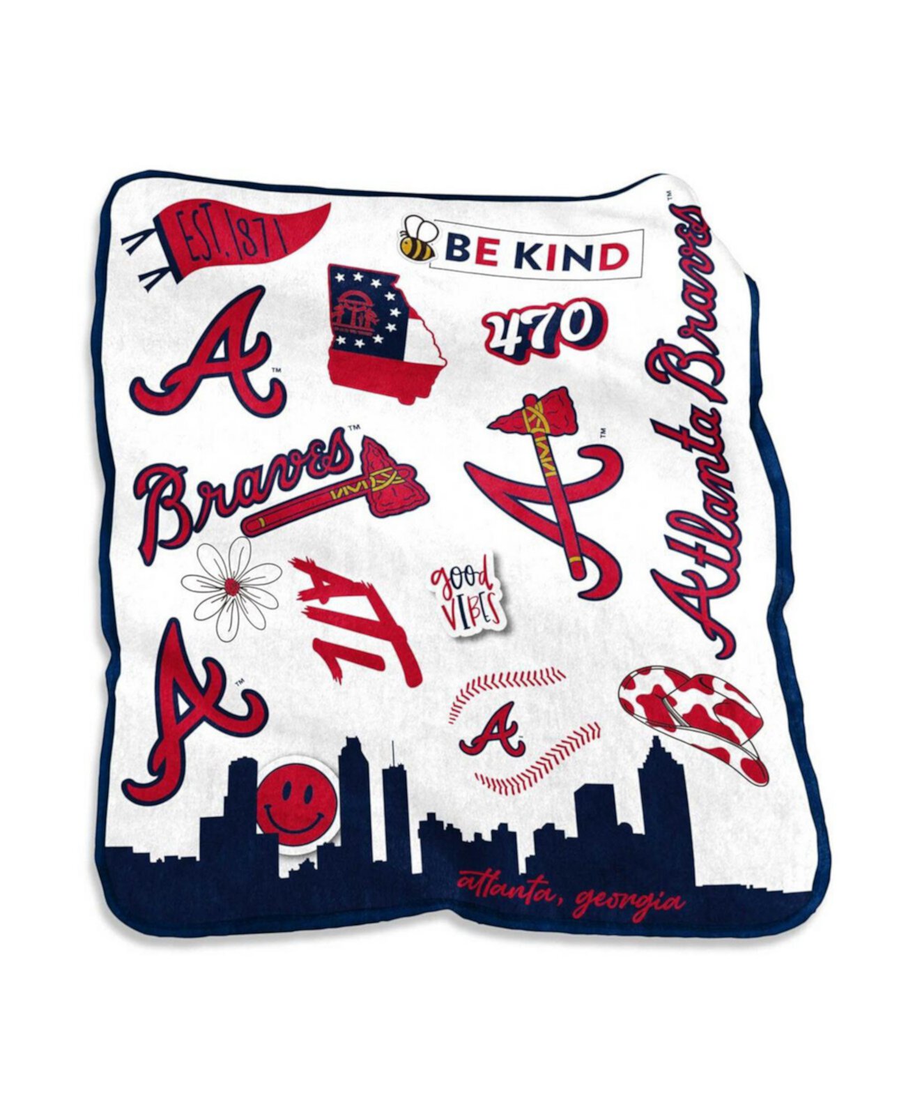 Туристическое одеяло Logo Brand Atlanta Braves 50'' x 60'' Native Raschel Logo Brand