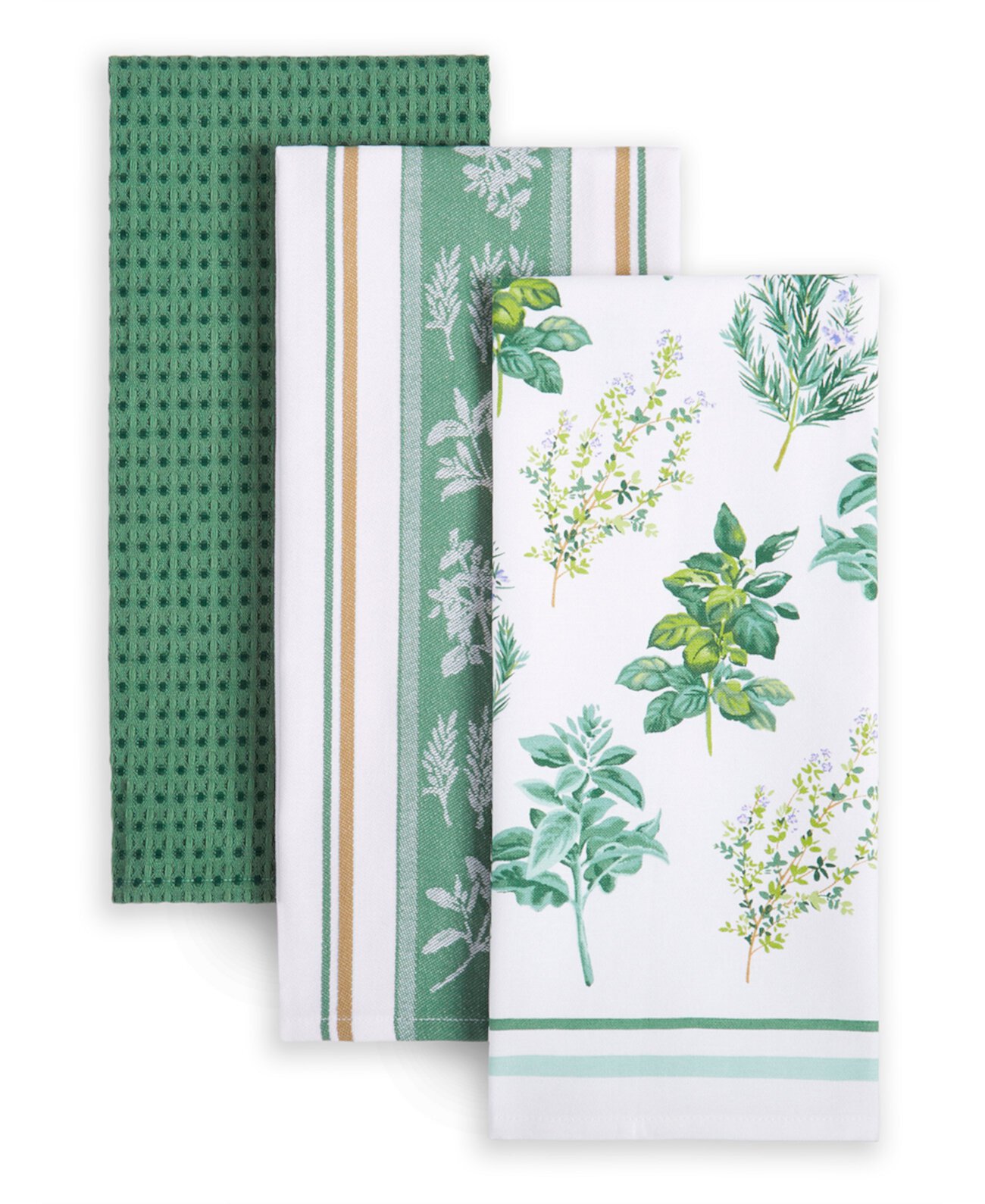 Набор из 3 безворсовых кухонных полотенец Herbs, 18 x 28 дюймов Martha Stewart