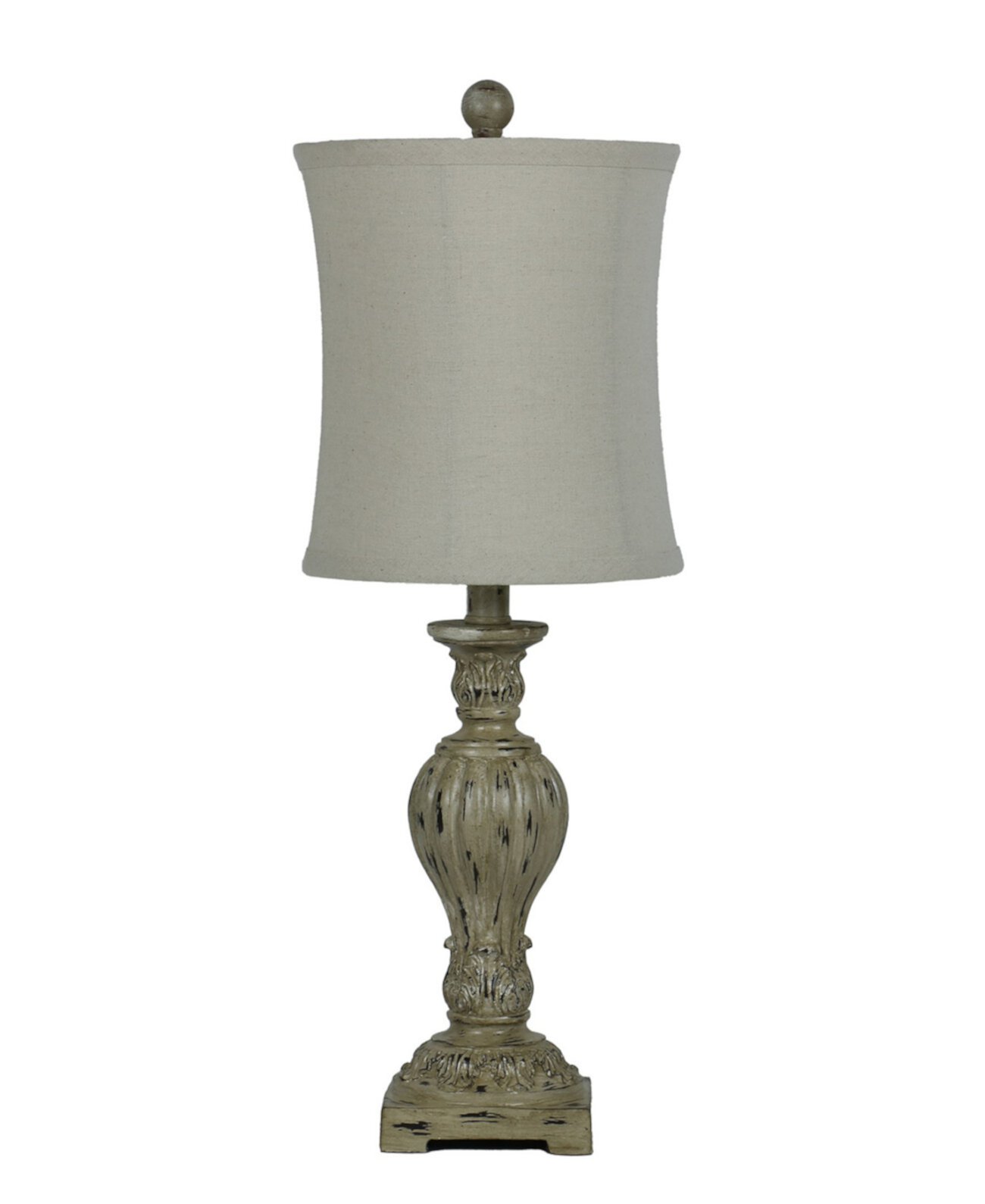 25-дюймовая настольная лампа в виде литого подсвечника в антикварном стиле с дизайнерским абажуром FANGIO LIGHTING