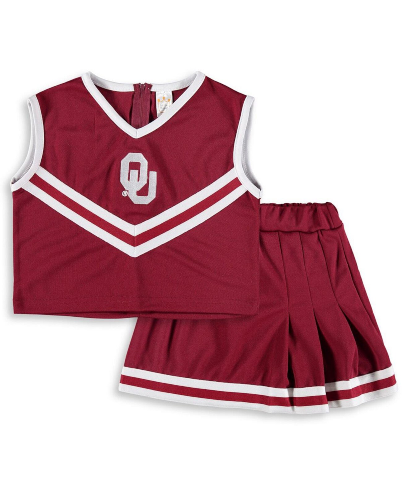 Детский Комплект Одежды Little King Apparel Big Girls Crimson Oklahoma Sooners Two-Piece Cheer Set Little King Apparel