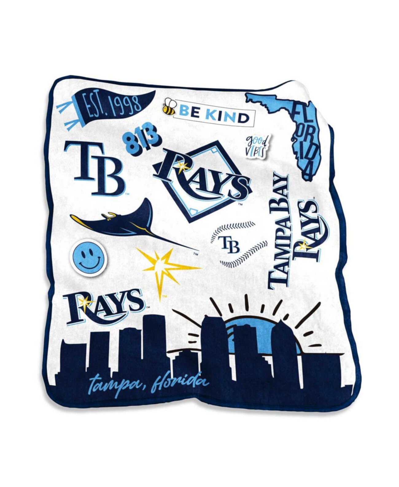 Туристическое одеяло Logo Brand Tampa Bay Rays 50'' x 60'' Native Raschel Logo Brand