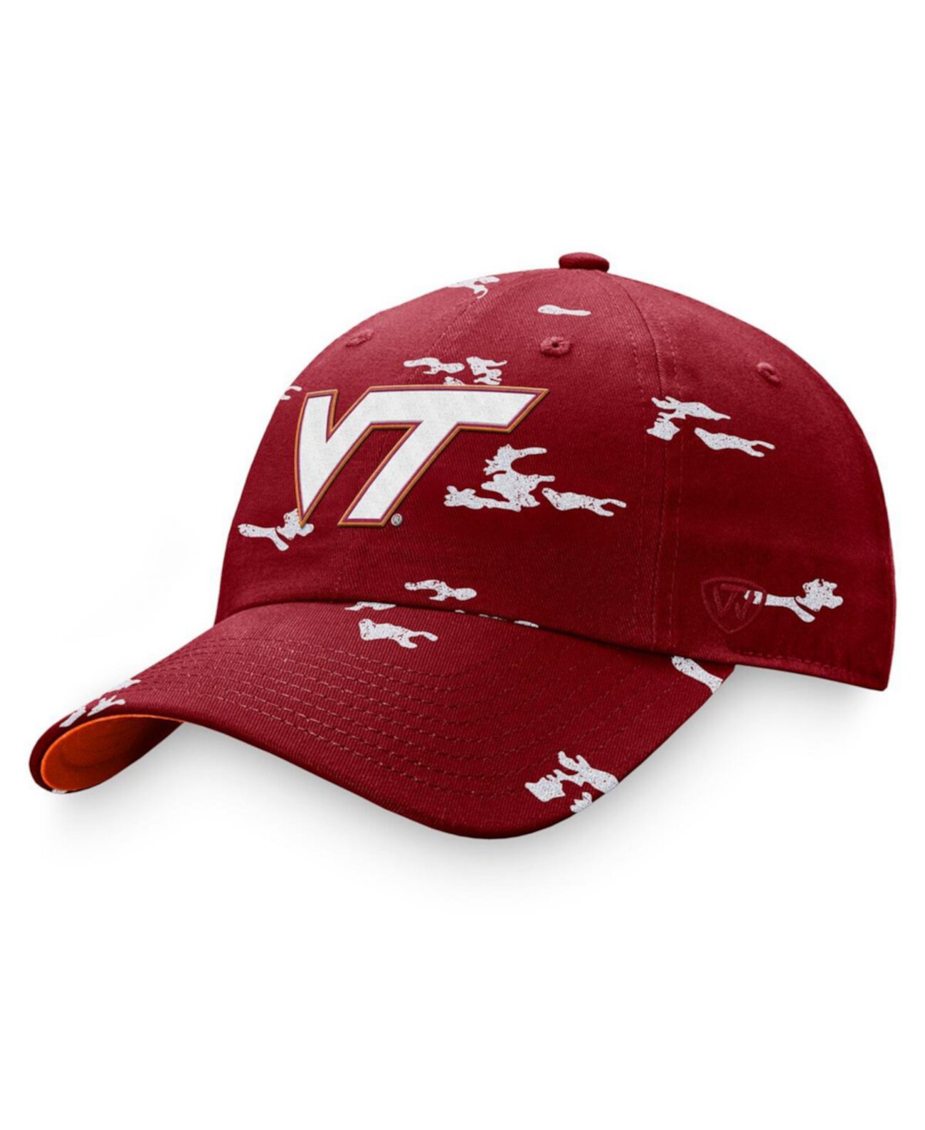 Женская бордовая кепка Virginia Tech Hokies OHT, регулируемая, в военном стиле Top of the World