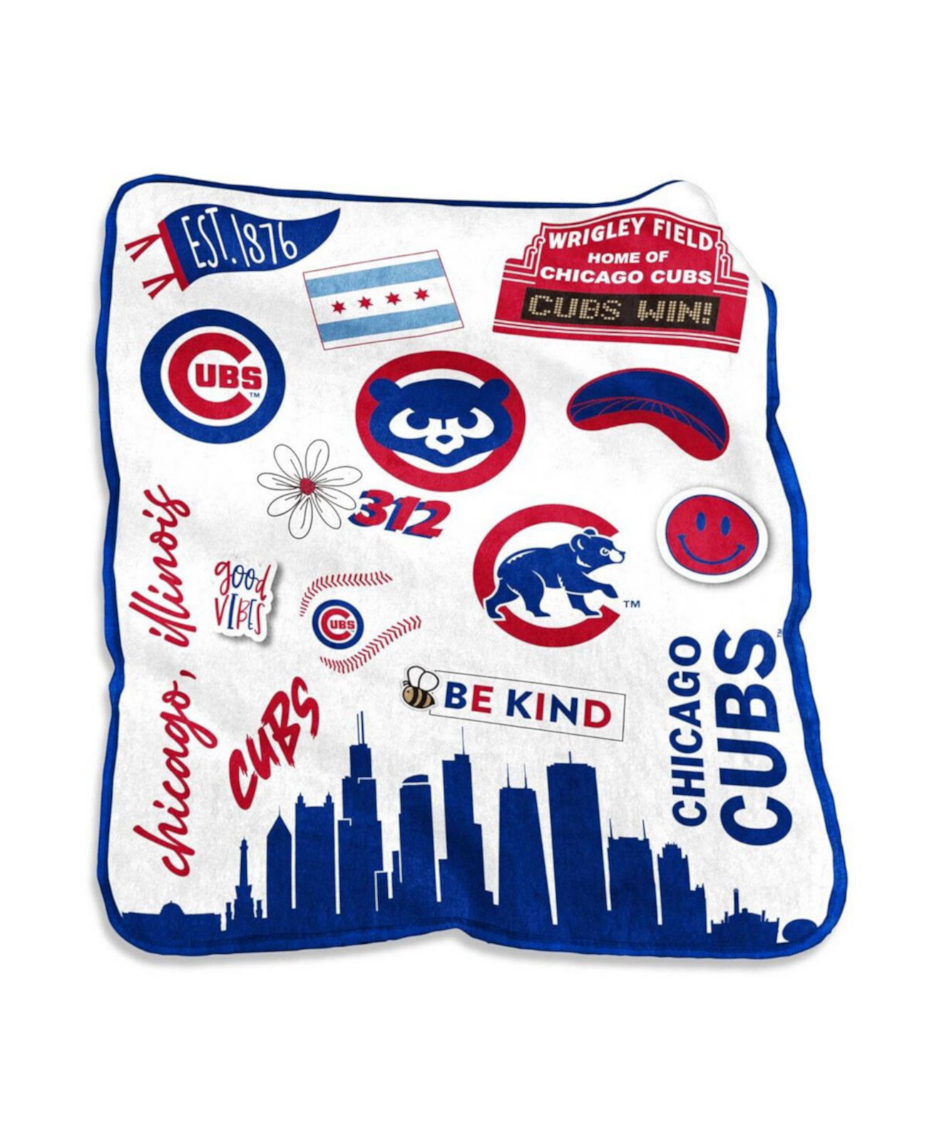 Туристическое одеяло Logo Brand Chicago Cubs 50'' x 60'' Native Raschel Logo Brand