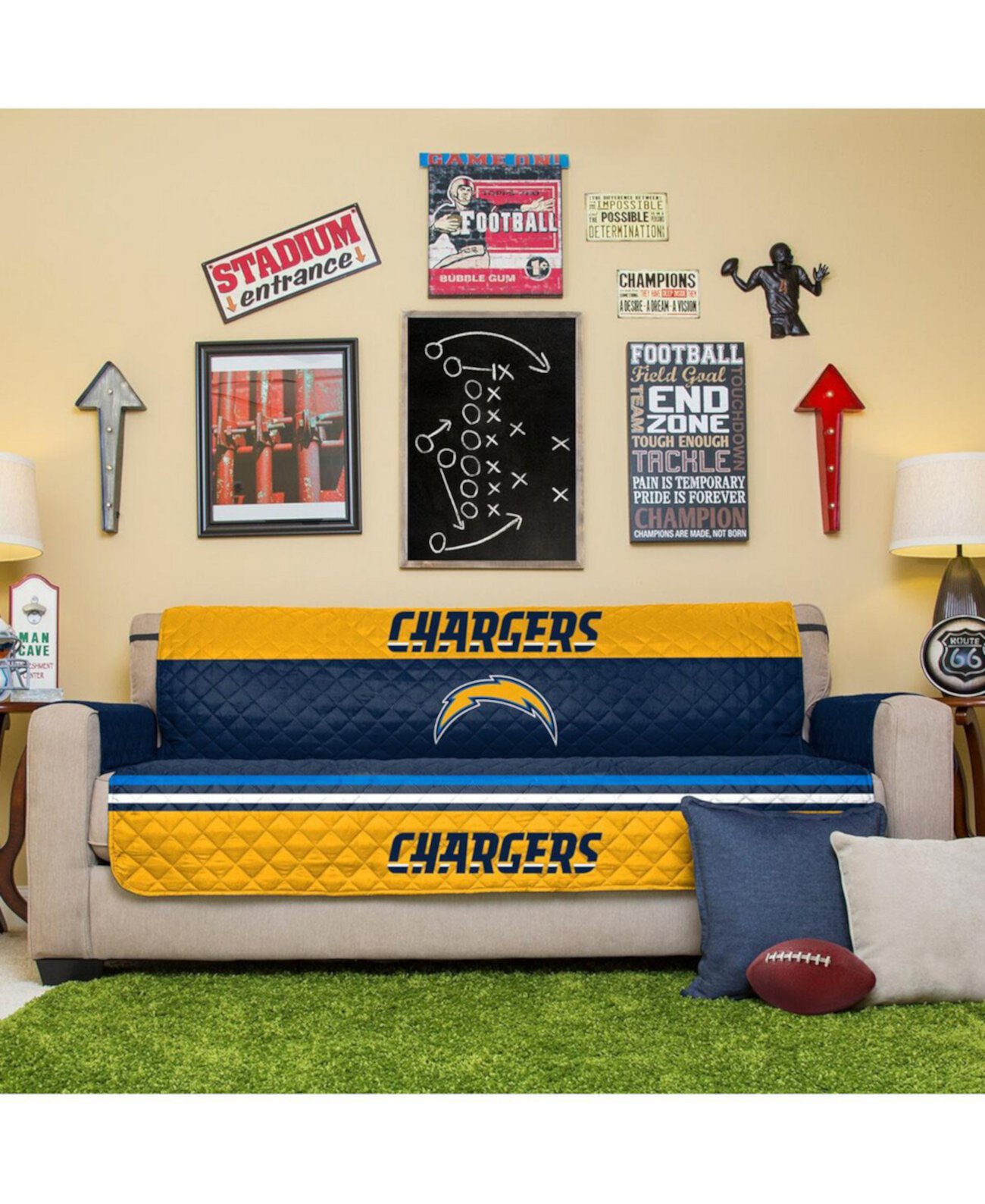 Защитная пленка для дивана LA Chargers темно-синего цвета Pegasus Home Fashions
