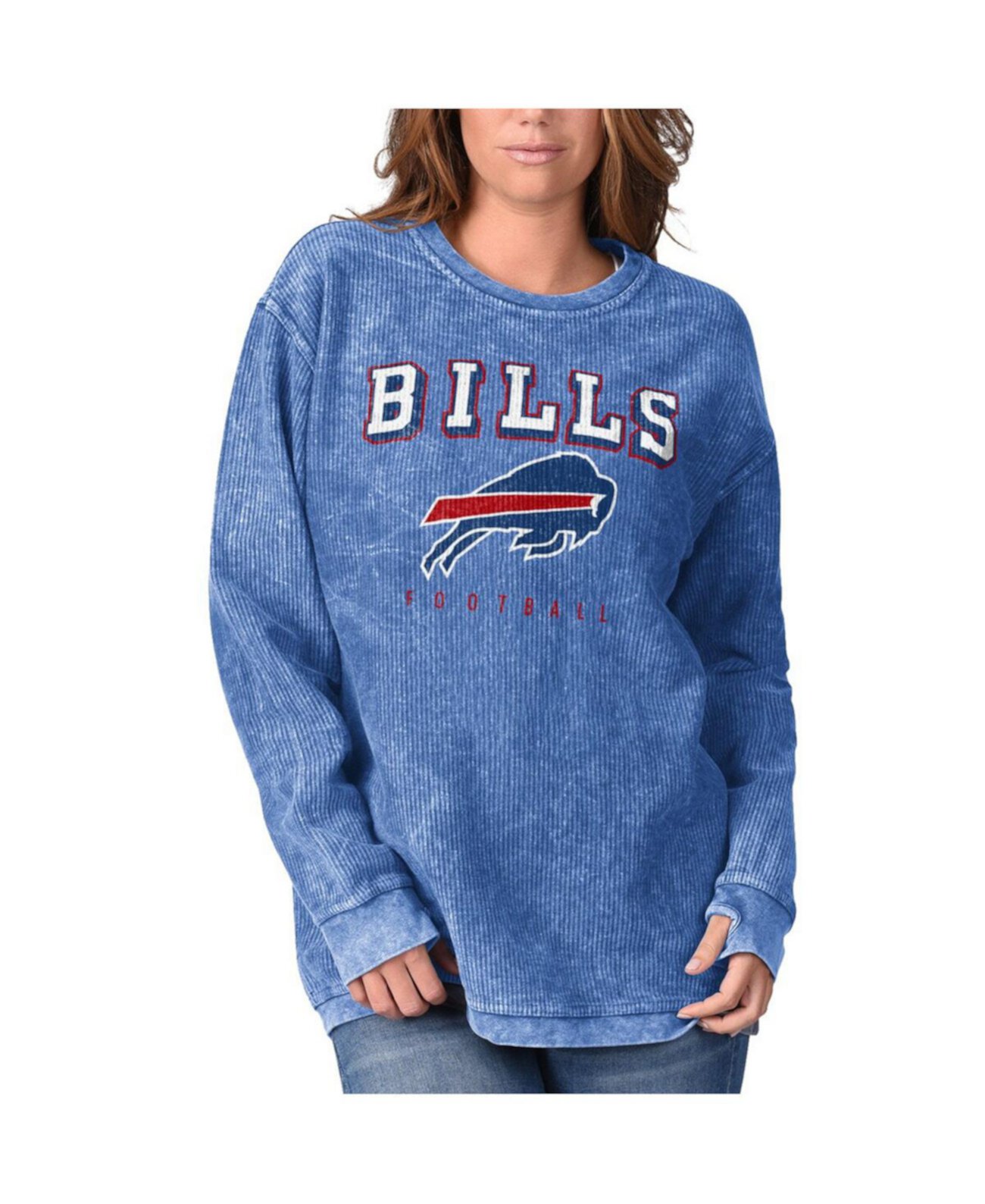 Худи для женщин Buffalo Bills с длинным рукавом из мягкого вельвета G-Iii