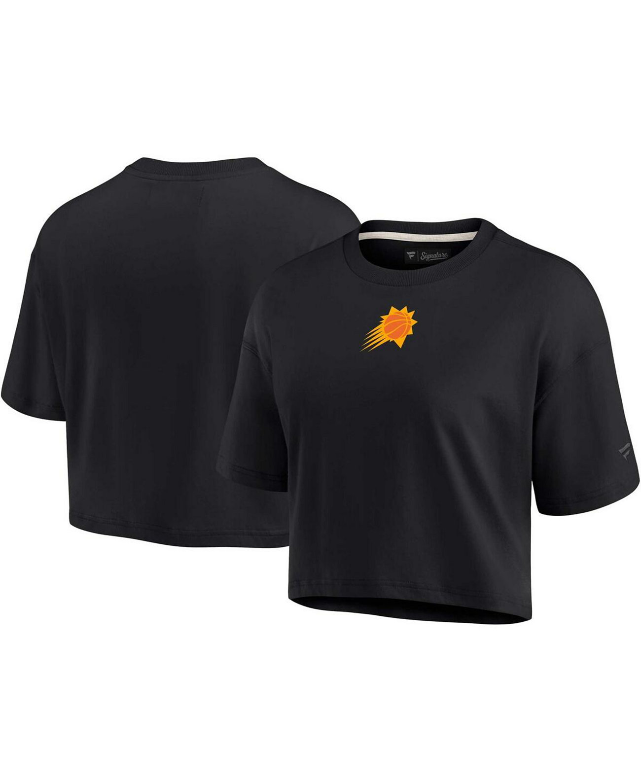 Женская черная укороченная футболка свободного кроя Phoenix Suns Super Soft Fanatics Signature