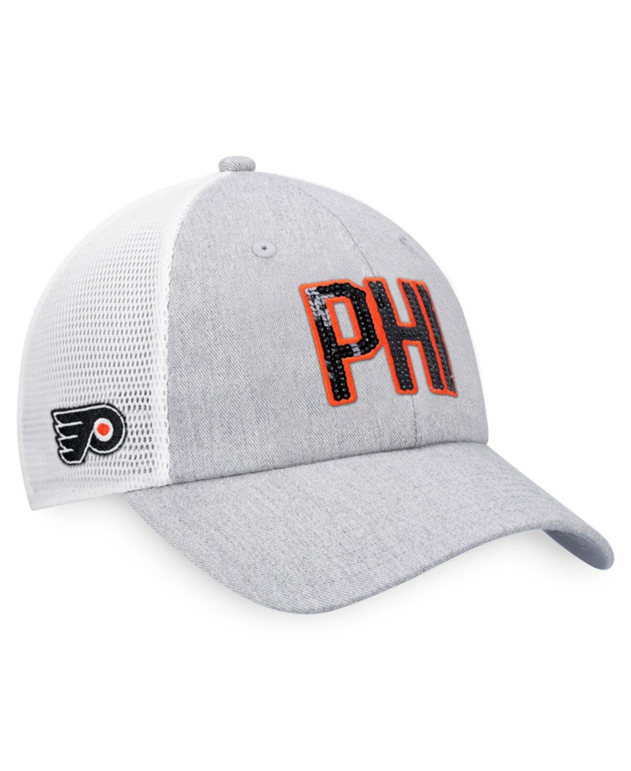 Женская глиттерная snapback-шапка Philadelphia Flyers в серо-белом цвете Fanatics