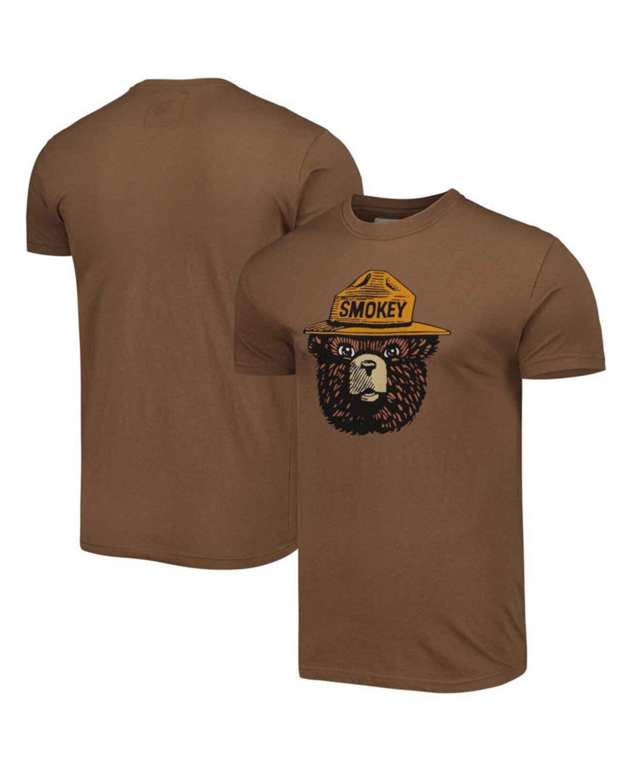 Мужская и женская коричневая футболка Smokey the Bear Brass Tacks American Needle