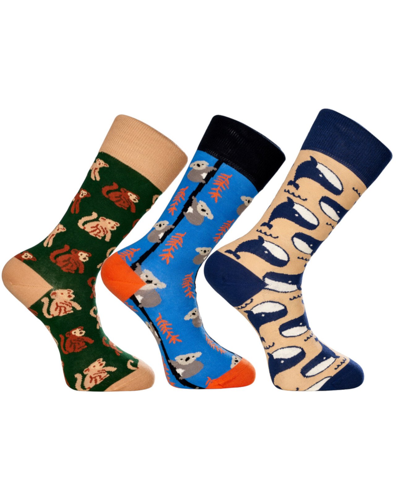 Новинка, комплект роскошных мужских носков для экипажа из Австралии, забавный красочный комплект с бесшовным мыском, 3 шт. Love Sock Company