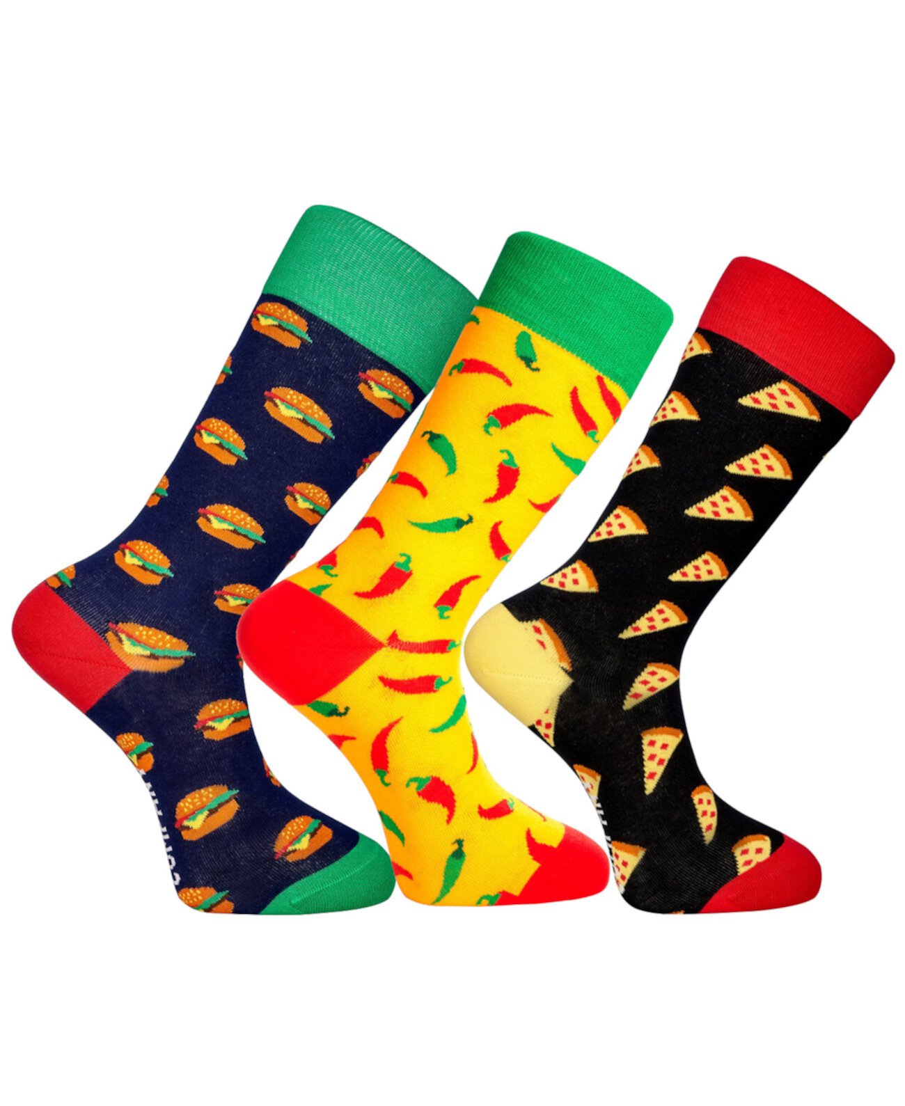 Новинка, набор роскошных мужских носков Houston Crew, забавный, разноцветный, с бесшовным мыском, 3 шт. Love Sock Company
