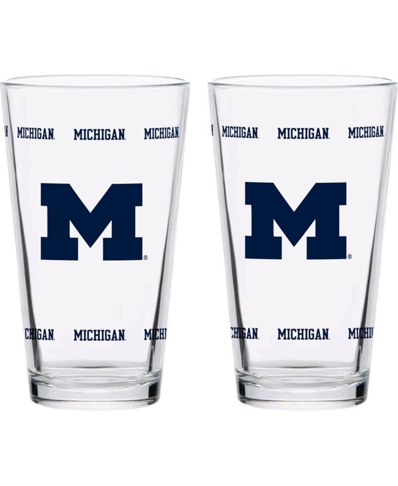 Набор из двух стаканов Michigan Wolverines Knockout емкостью 16 унций и пинты Indigo Falls