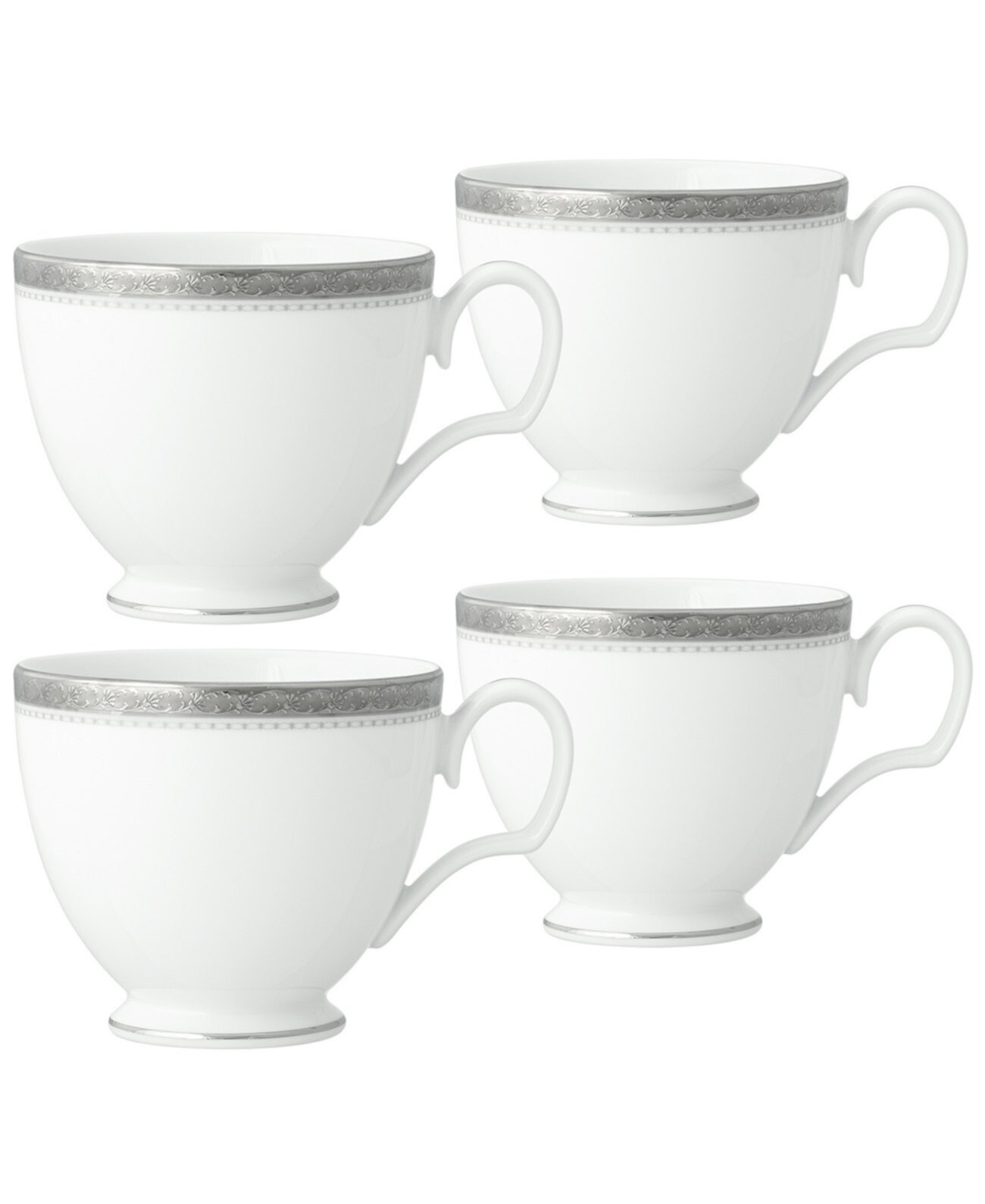 Набор чашек Charlotta Platinum, 4 предмета, сервиз на 4 персоны Noritake