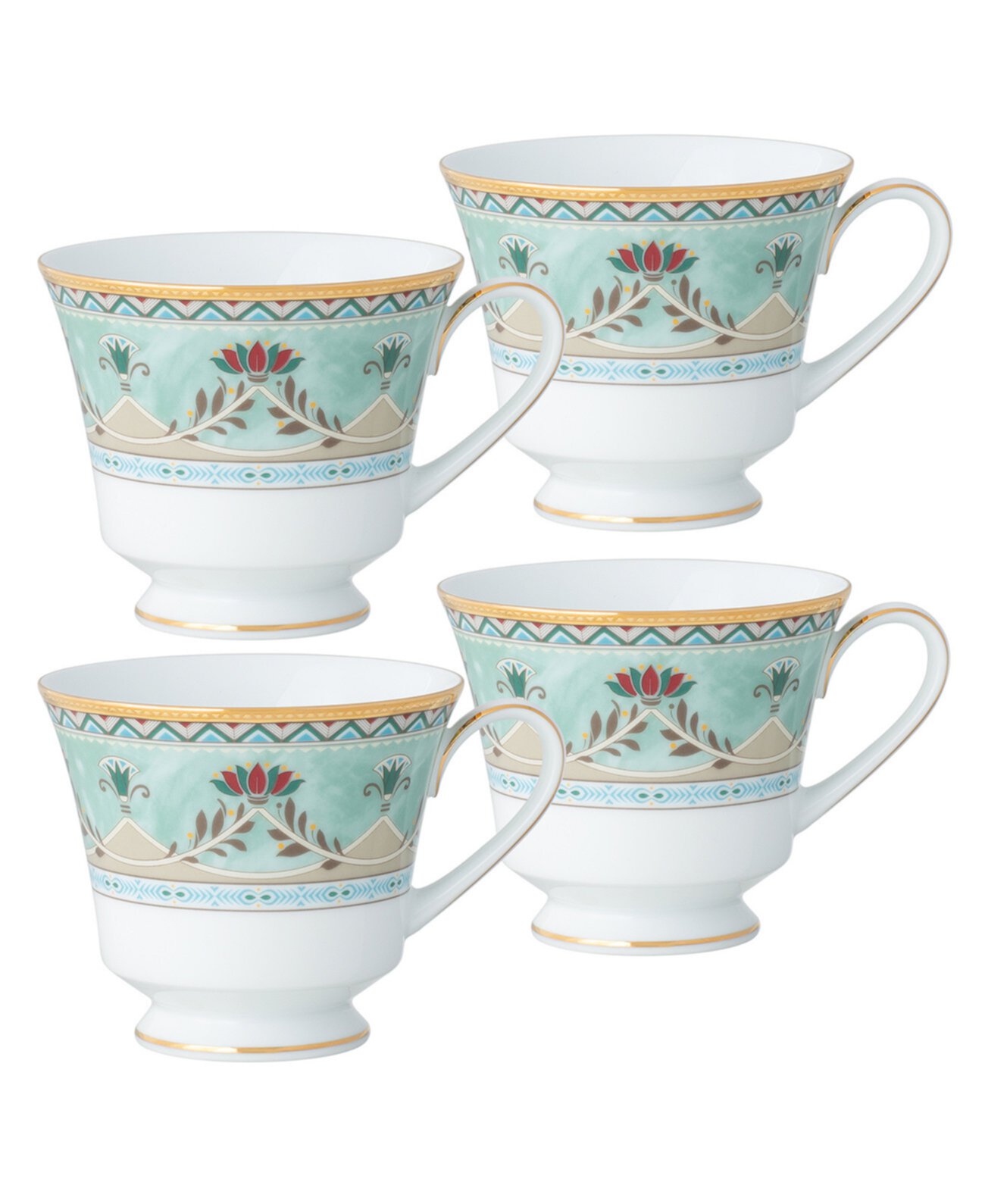 Набор чашек Serene Garden из 4 предметов, 8 унций, сервиз на 4 персоны Noritake