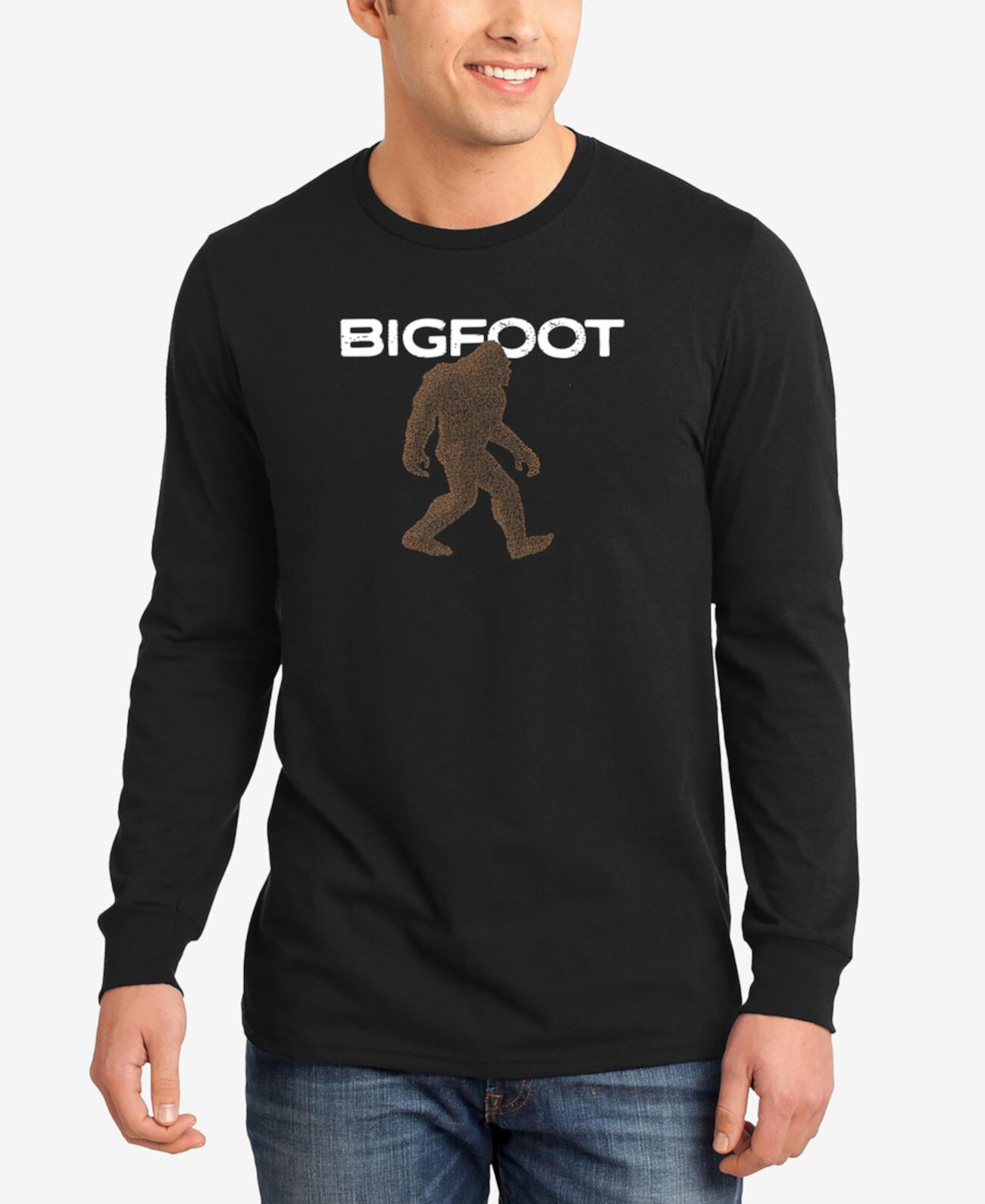 Мужская футболка с длинным рукавом Bigfoot Word Art LA Pop Art