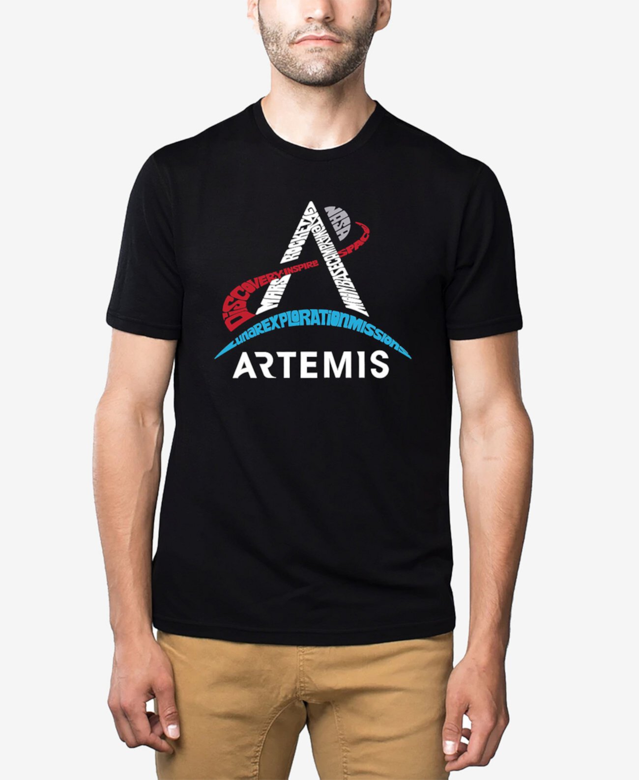 Мужская футболка NASA Artemis Logo Premium Blend Word Art LA Pop Art