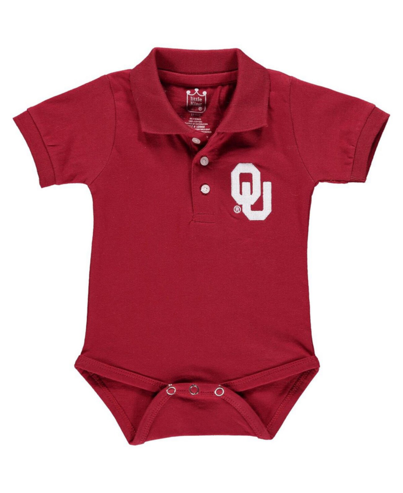 Темно-красное боди-поло Oklahoma Earlys для мальчиков и девочек для младенцев Little King Apparel
