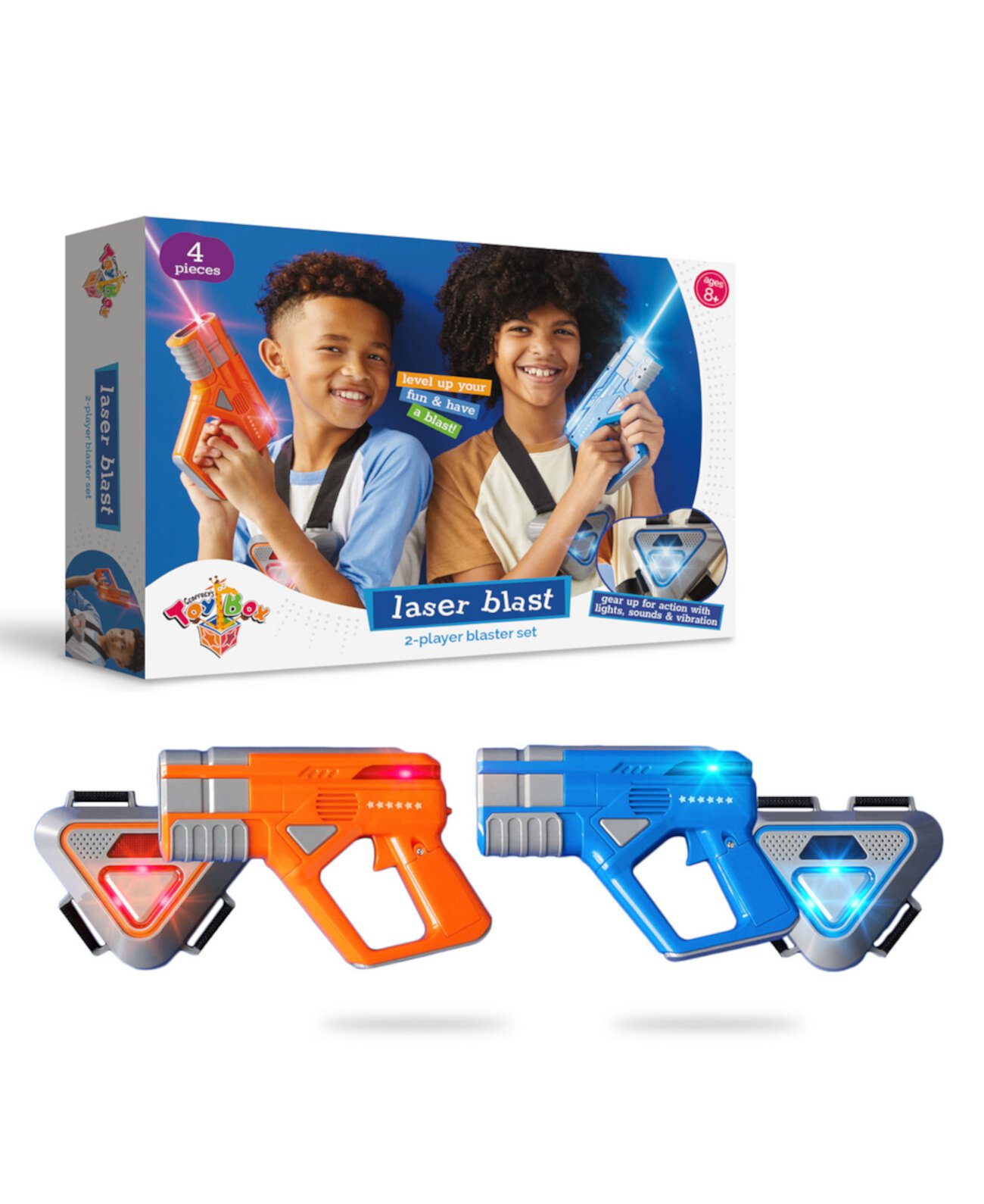 Набор бластеров Laser Blast для 2 игроков, состоящий из 4 предметов, созданный для Macy's Geoffrey's Toy Box