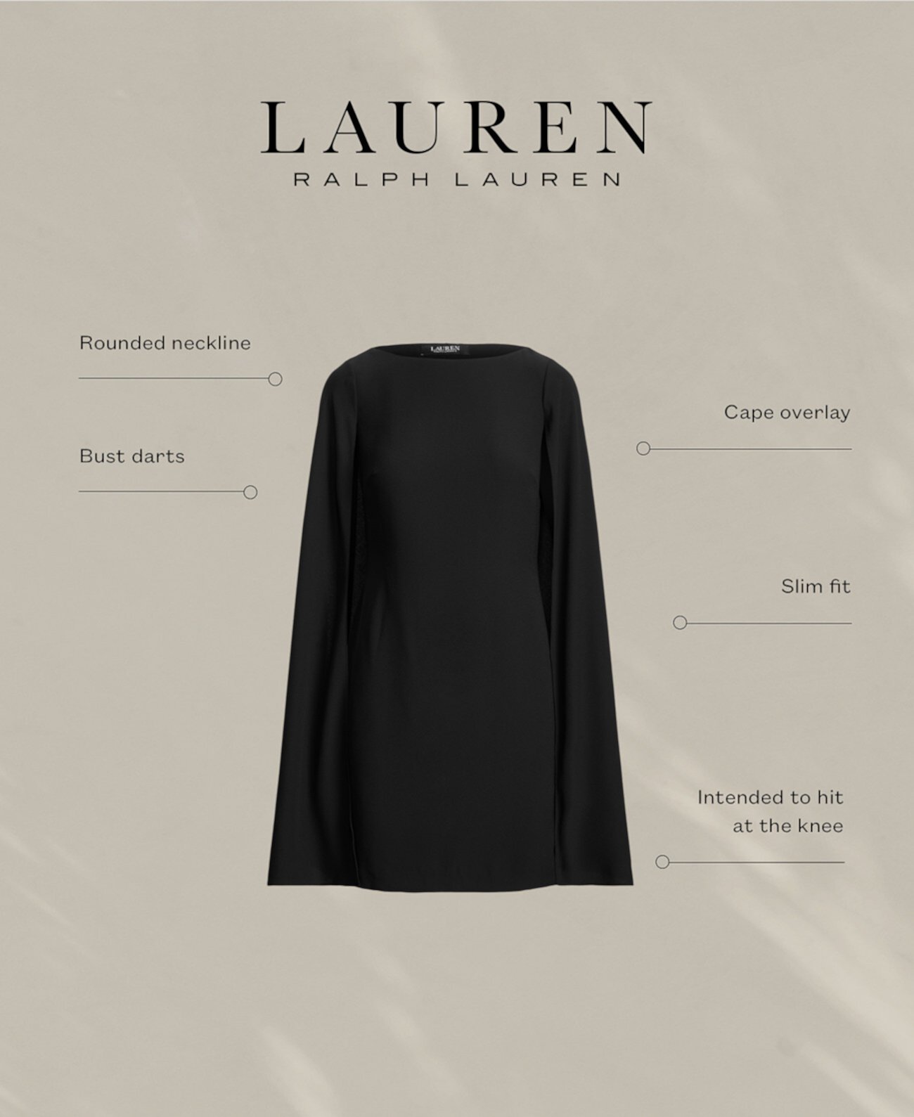 Women's Georgette Cape Dress LAUREN Ralph Lauren