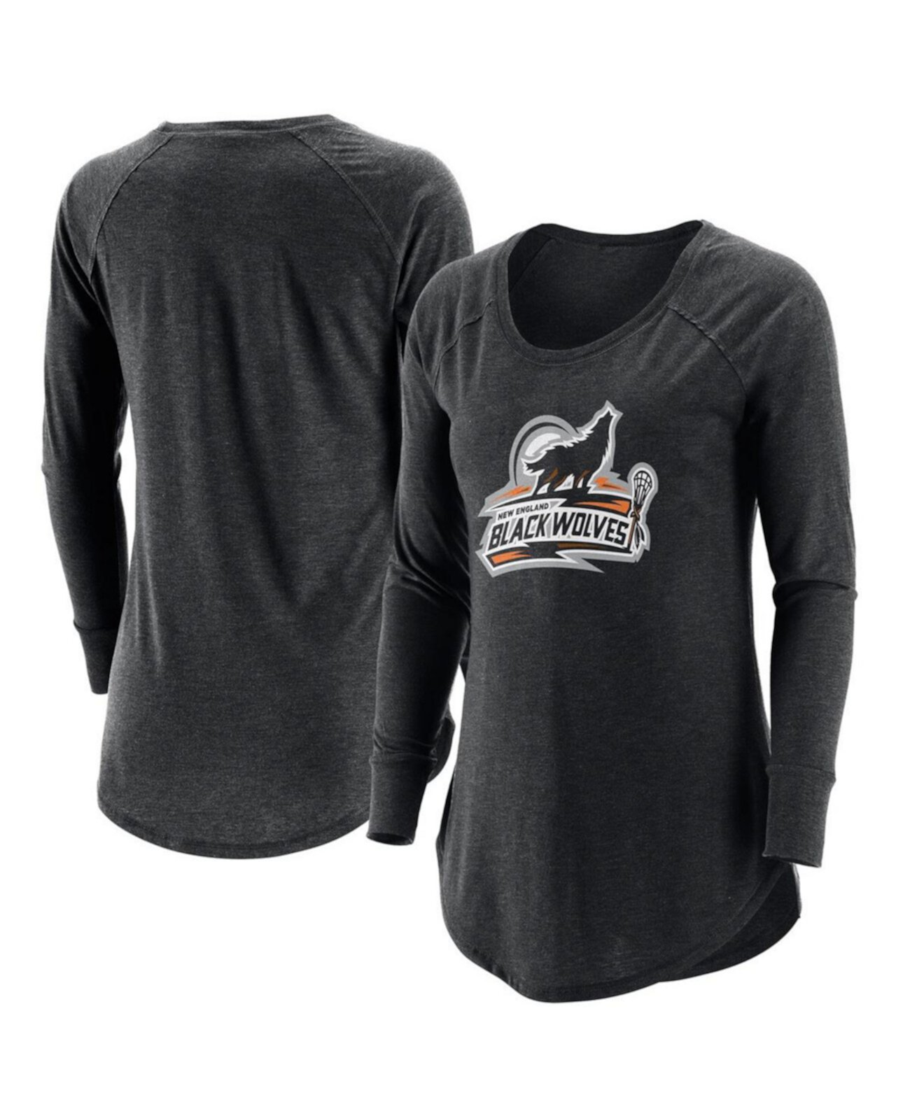 Женская черная футболка New England Black Wolves Primary Logo Tri-Blend с длинными рукавами ADPRO Sports