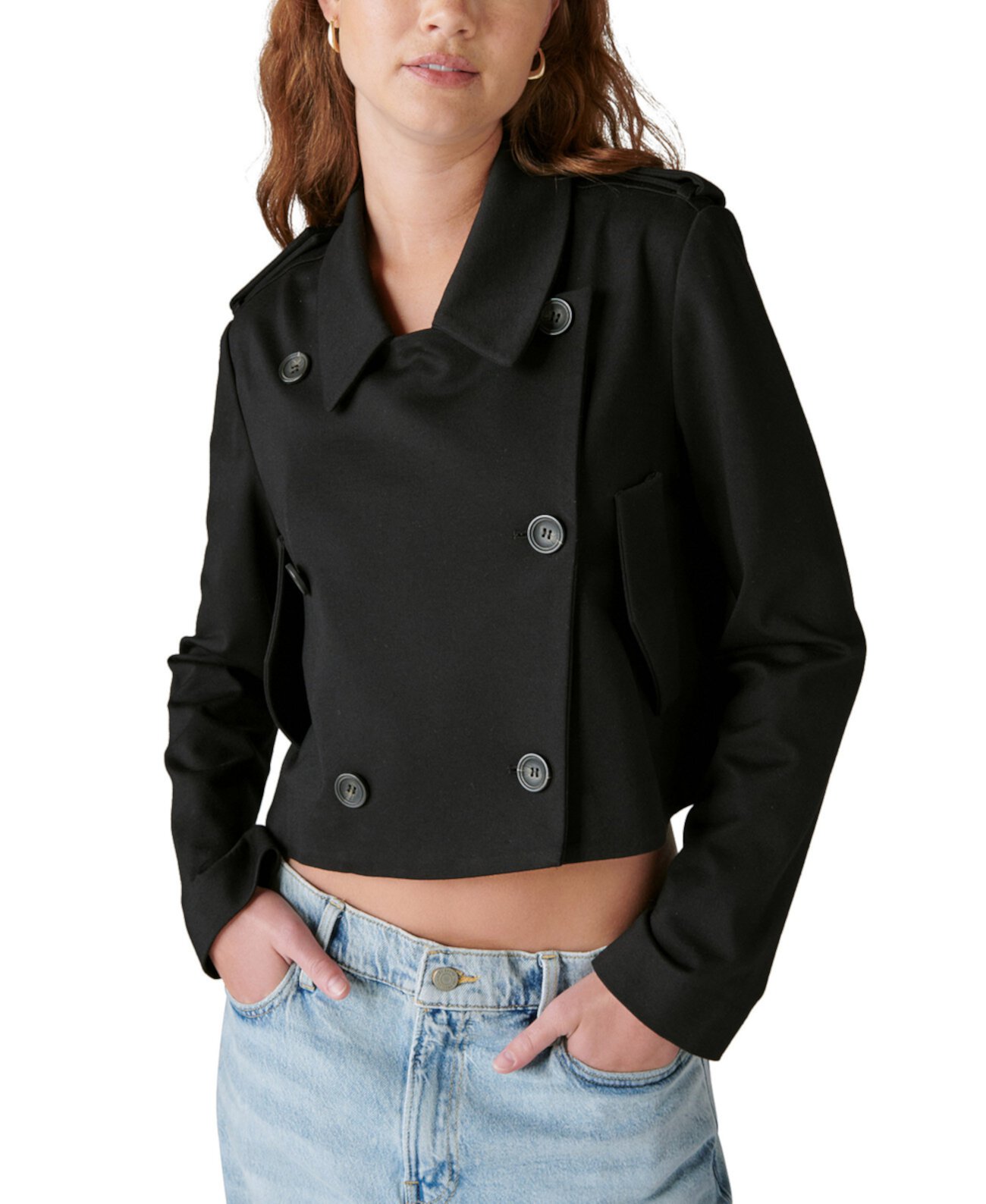 Женский укороченный пиджак вязки понте Lucky Brand