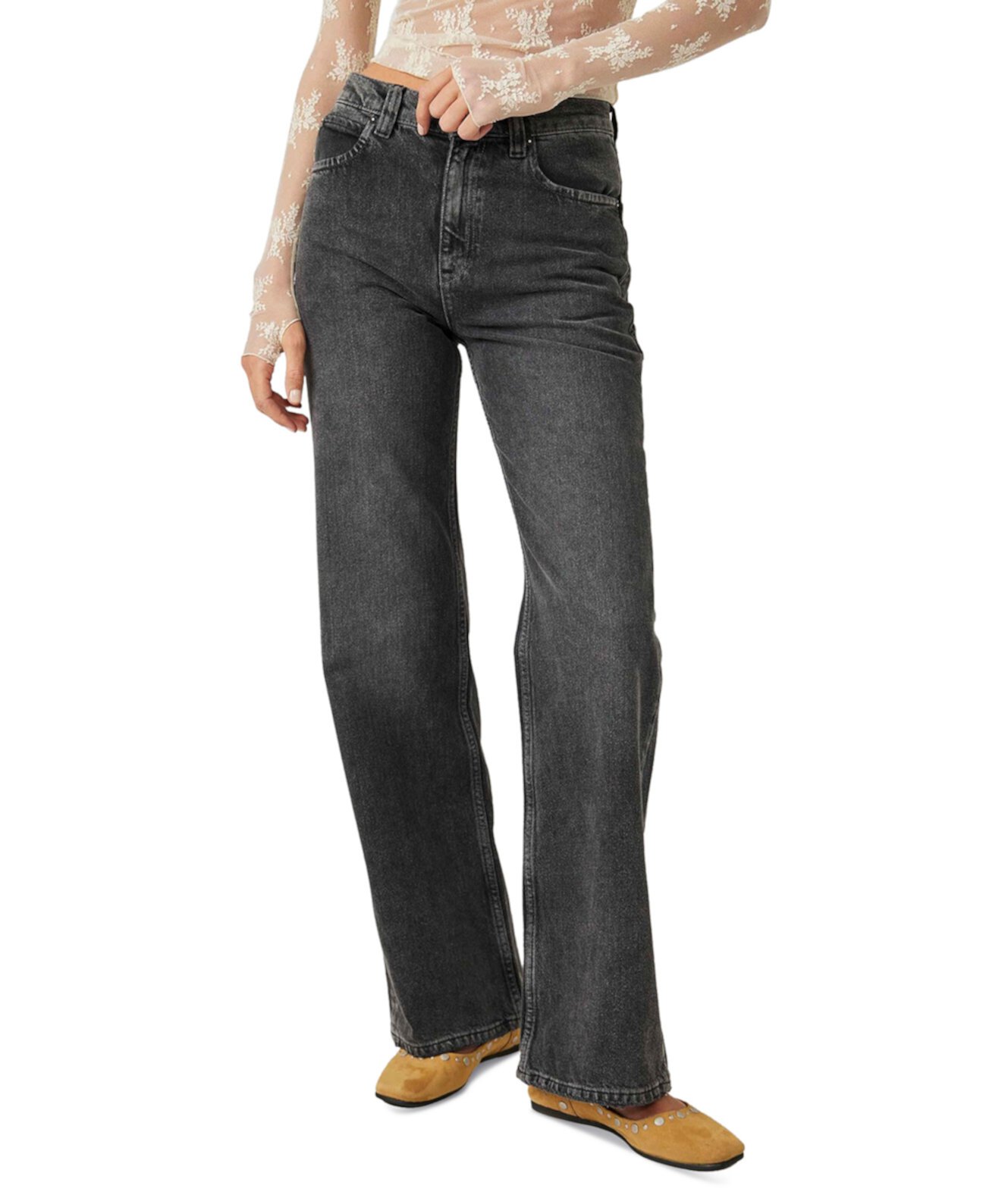 Women's Tinsley Cotton Baggy High-Rise Jeans Free People