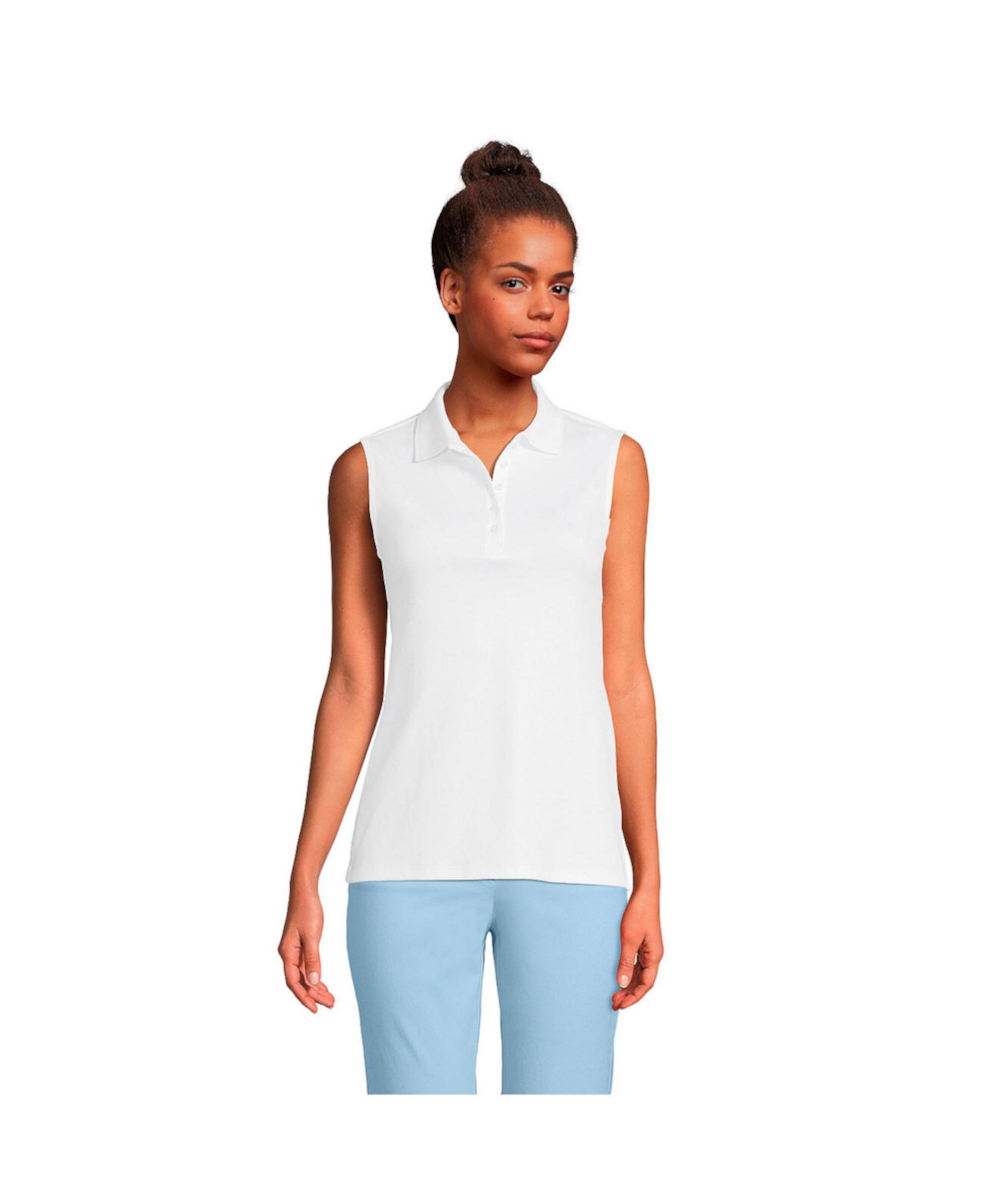 Women's Sleeveless Supima Cotton Polo Shirt Lands' End