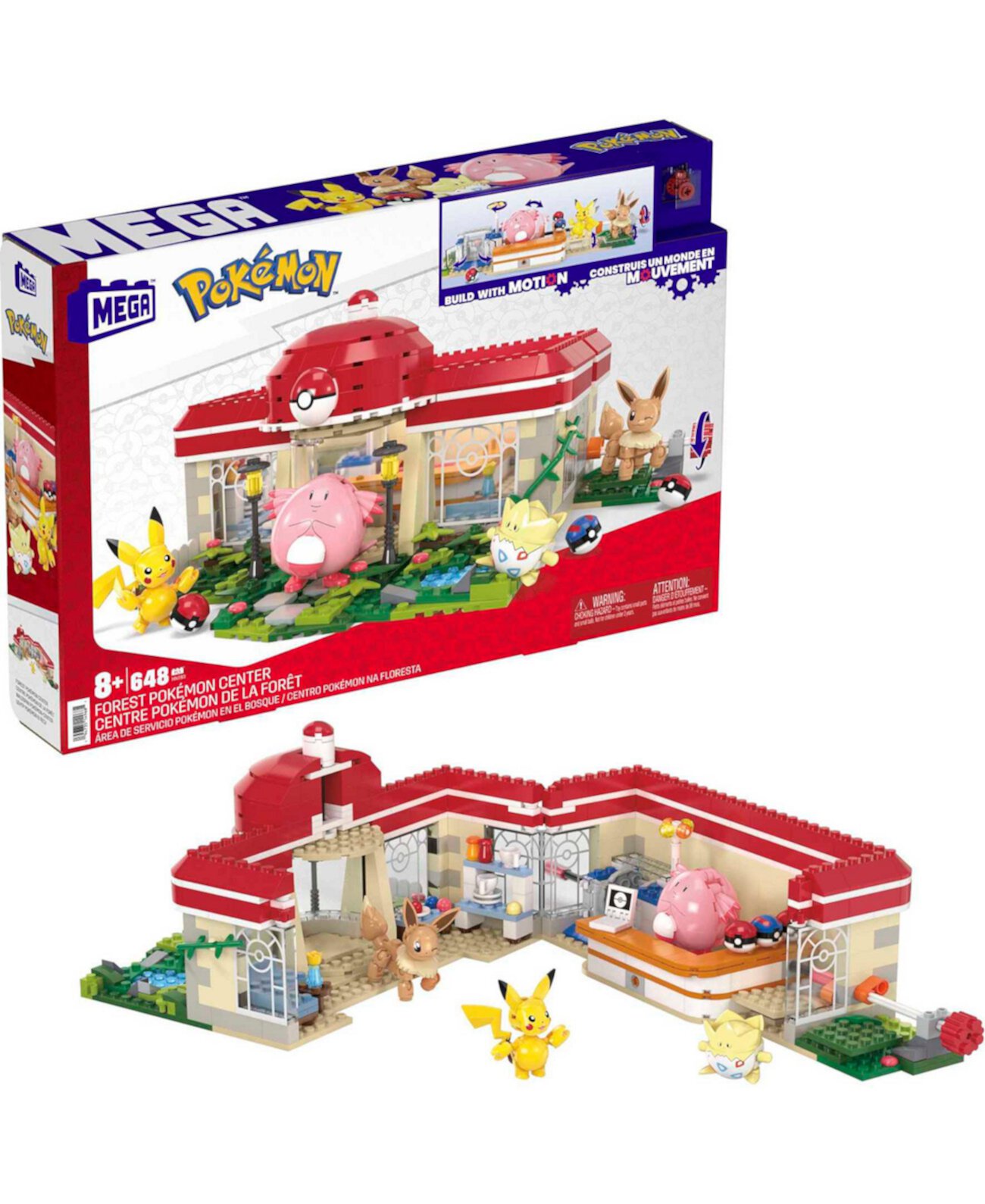 Набор строительных игрушек MEGA, Центр лесных покемонов, 648 деталей Pokemon