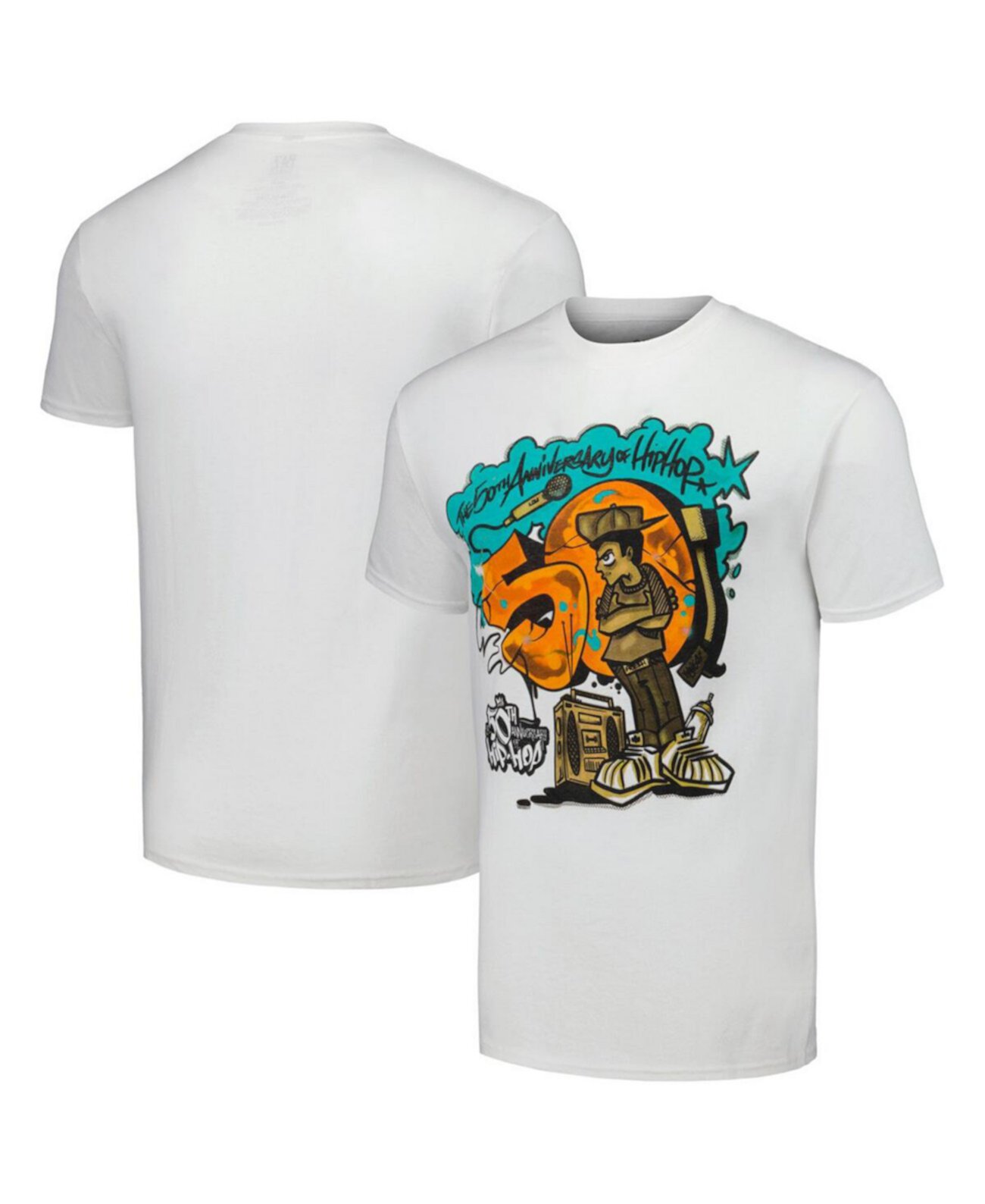Мужская белая футболка с рисунком "50-летие хип-хопа" Philcos