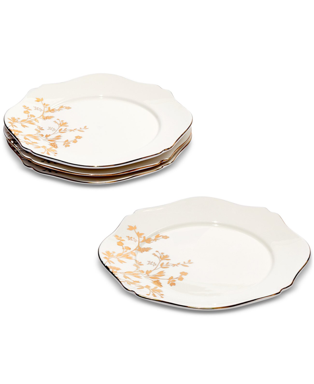 Позолоченные тарелки для салата, набор из 4 штук, созданные для Macy's Charter Club