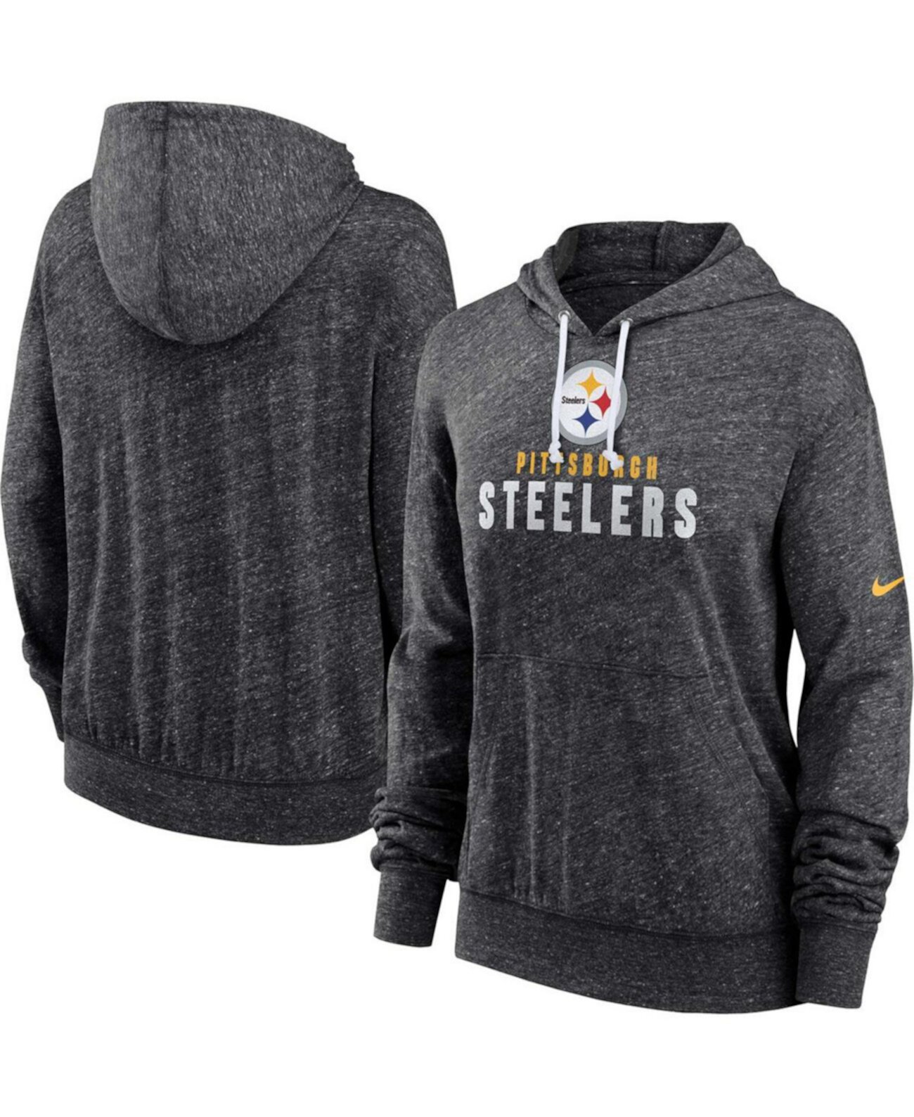 Женское черное худи с капюшоном и длинным рукавом от Nike с логотипом Pittsburgh Steelers Nike