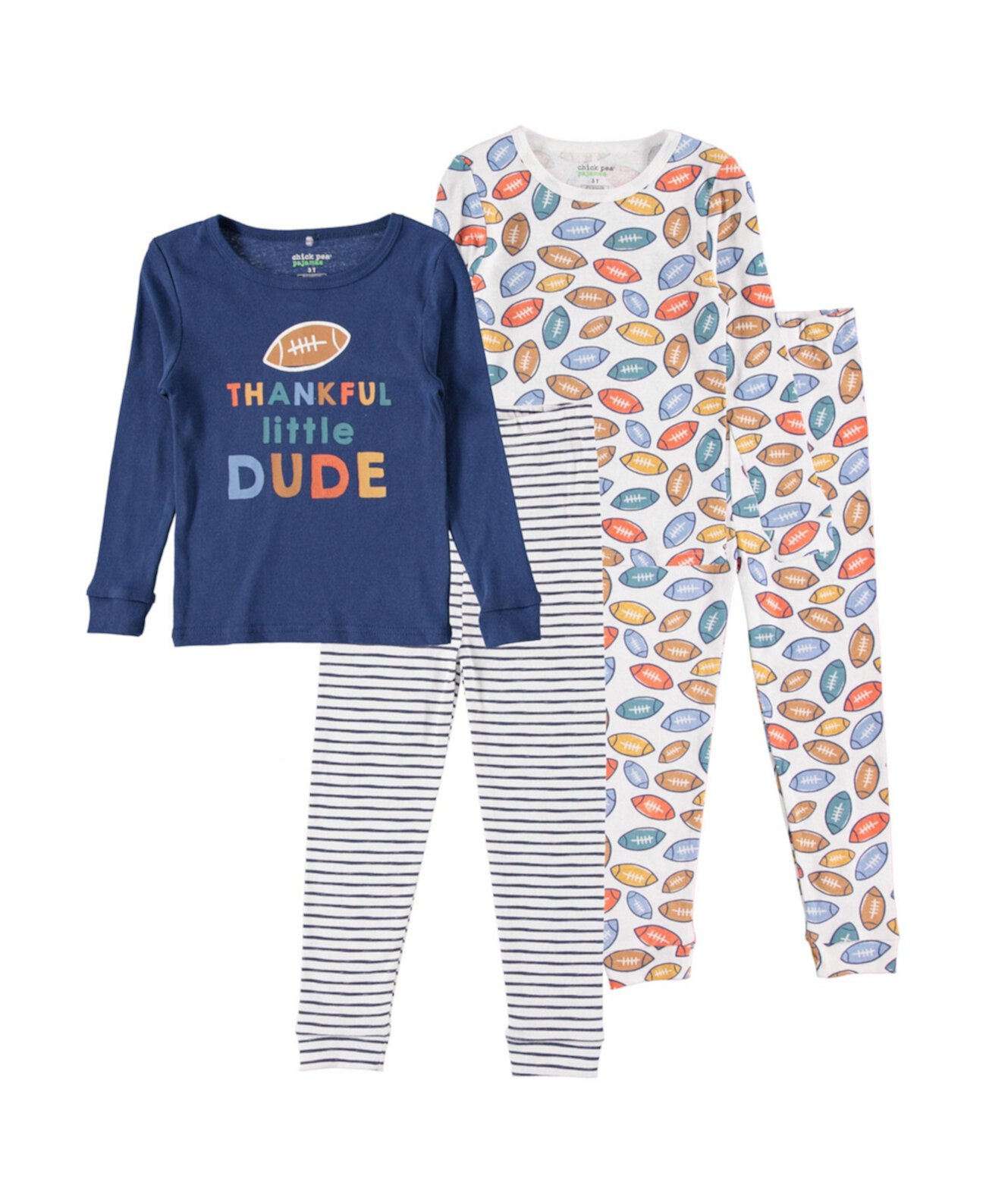 Пижама «Спасительный маленький чувак» для мальчиков и малышей, комплект из 4 предметов Chickapea
