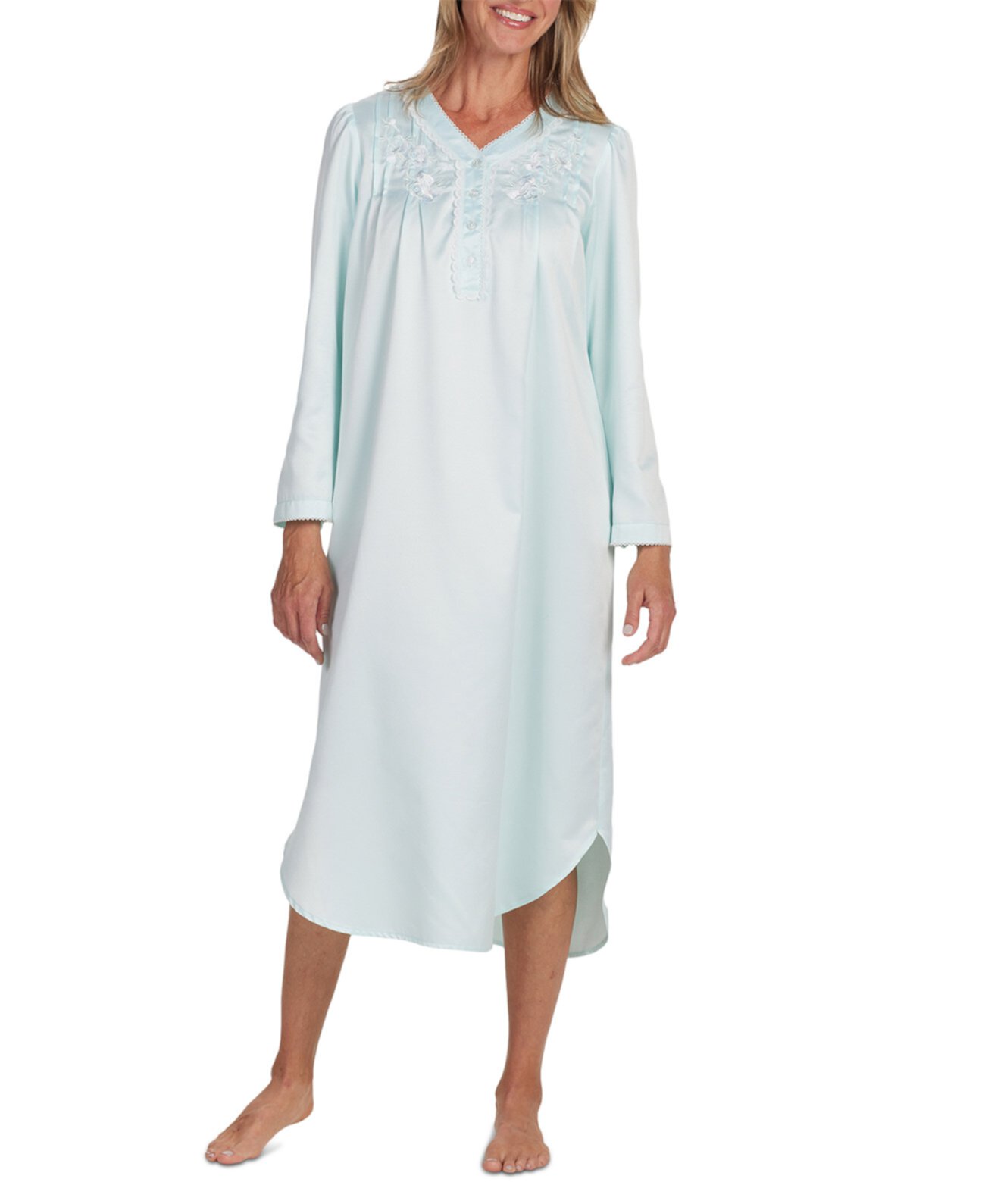 Миниатюрная ночная рубашка с длинными рукавами и вышивкой Miss Elaine