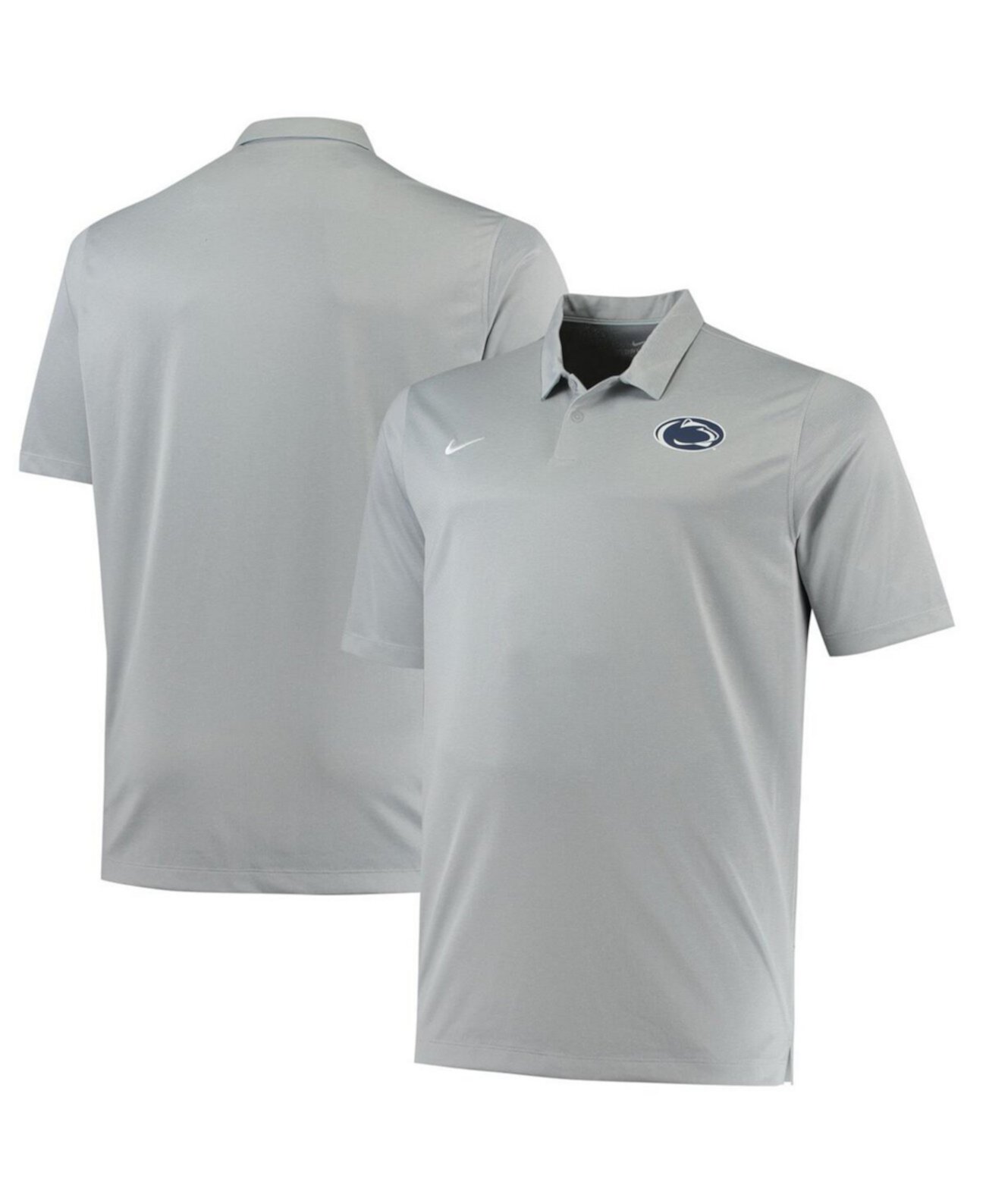 Мужская серая рубашка-поло Penn State Nittany Lions Big and Tall Performance с меланжевым рисунком Nike