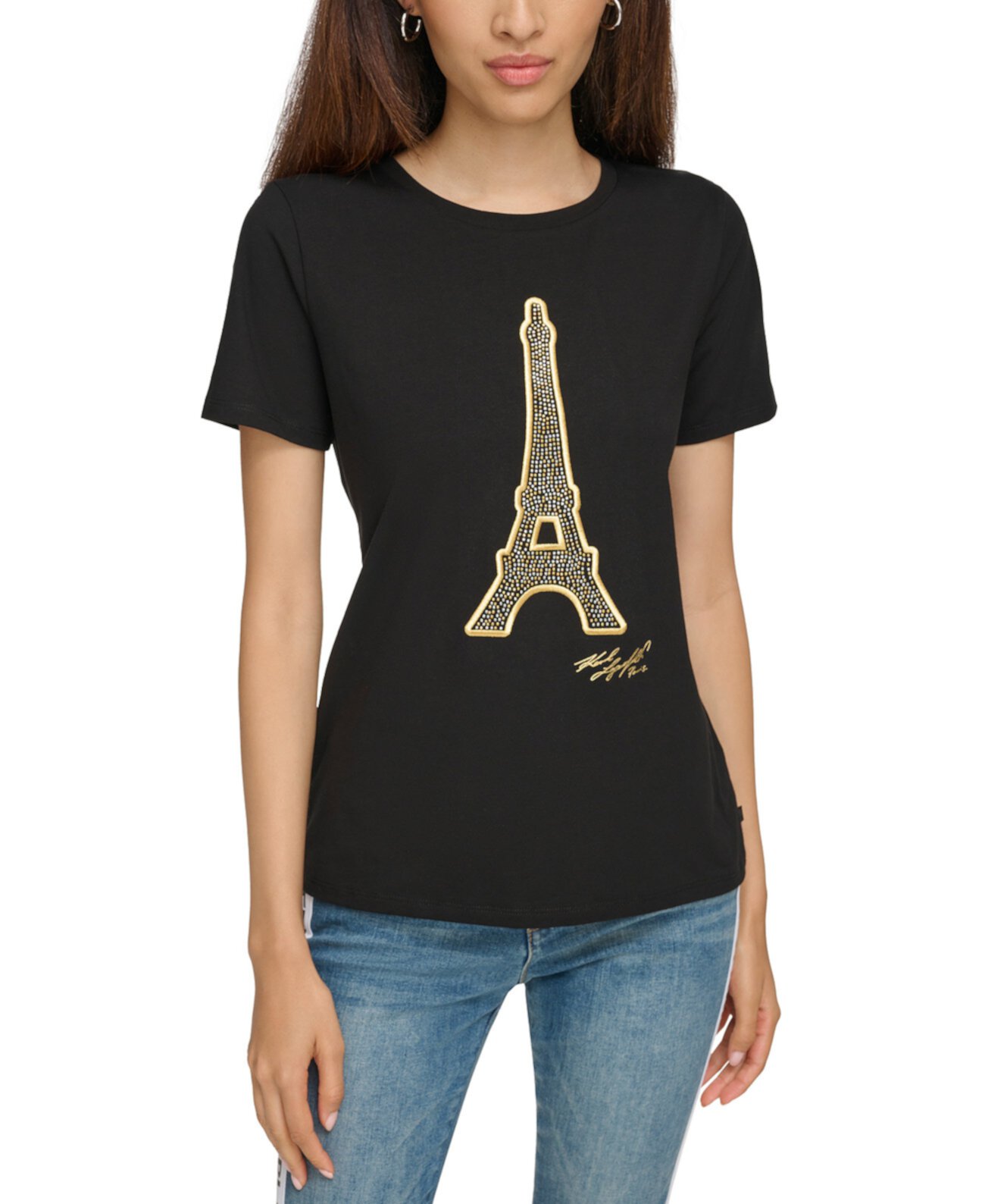 Женская футболка с Эйфелевой башней Karl Lagerfeld Paris
