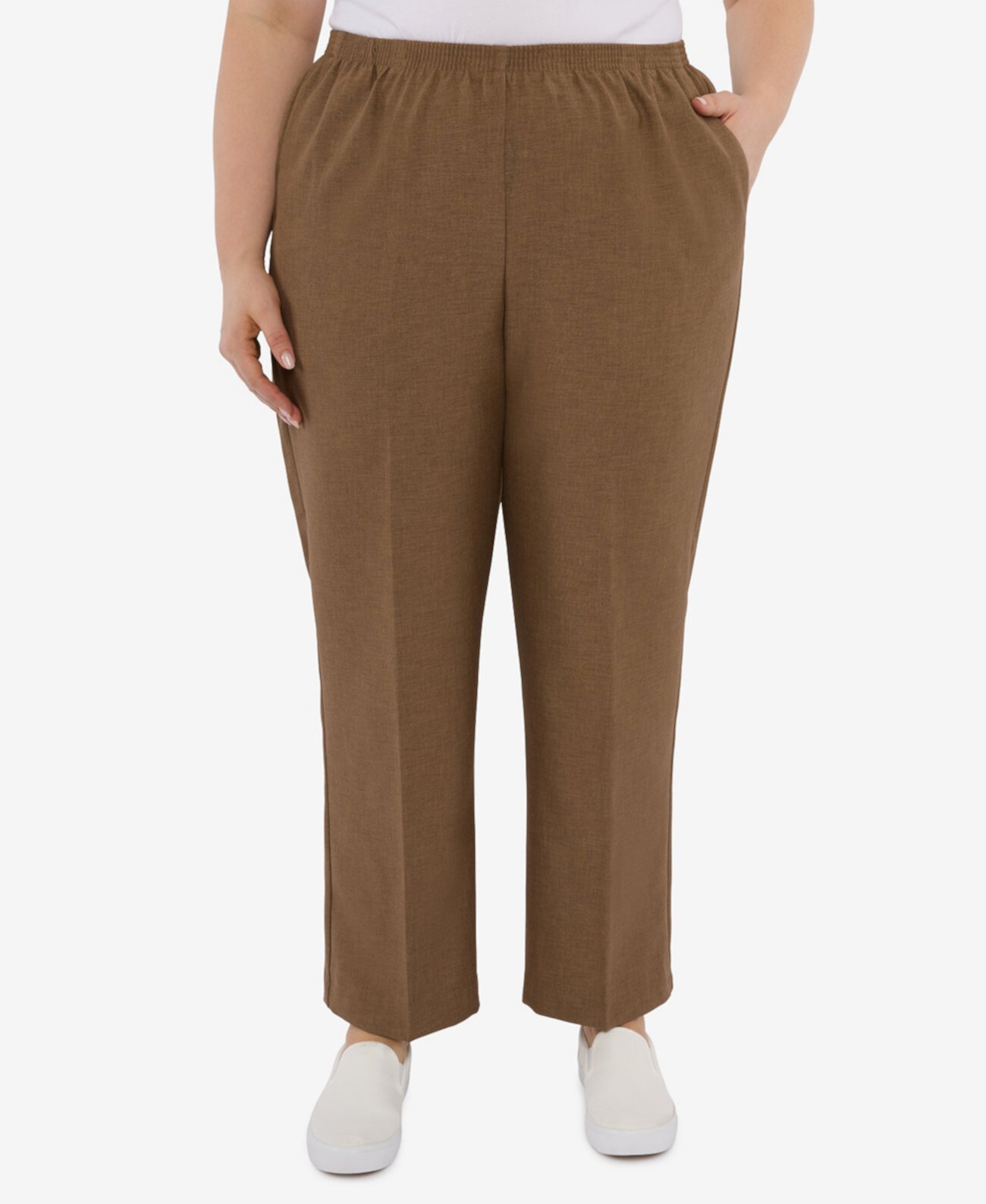 Короткие брюки с текстурированными брюками фирменного кроя больших размеров Alfred Dunner