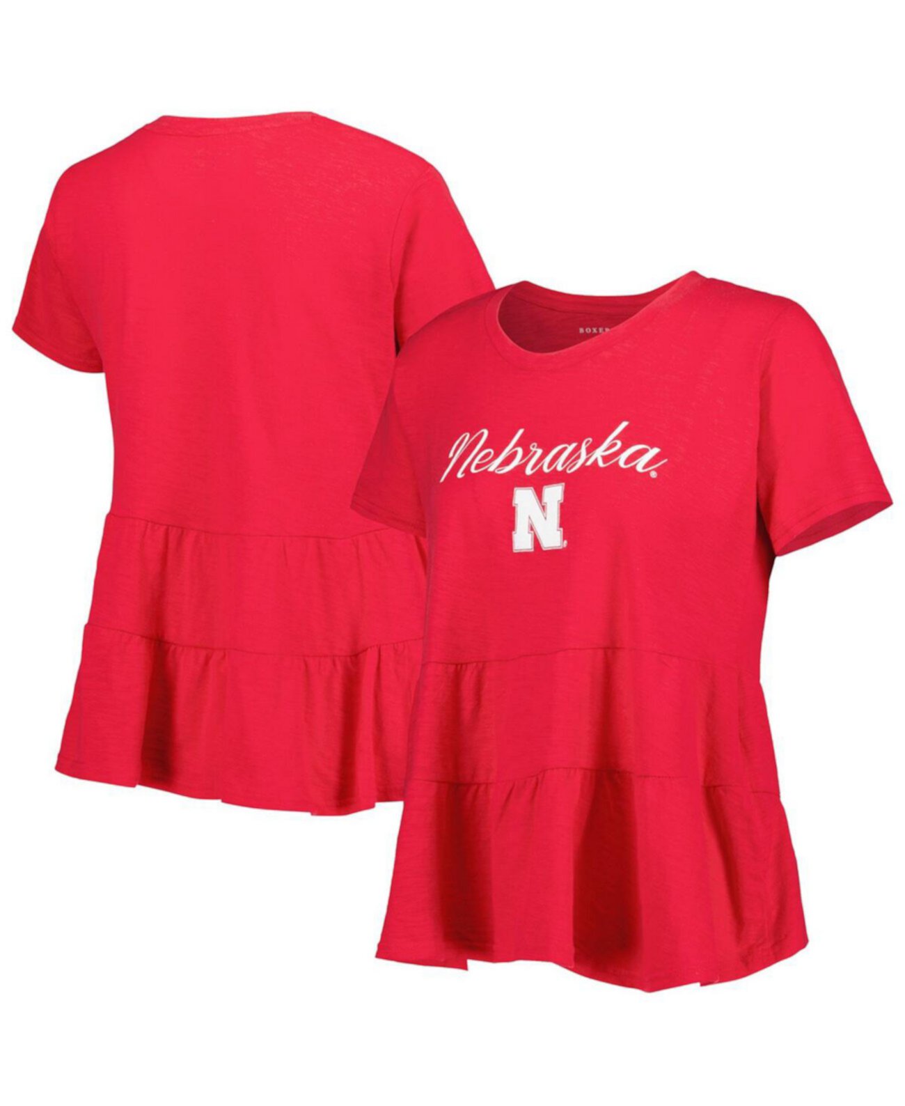Женская футболка Scarlet Nebraska Huskers Willow с рюшами внизу Boxercraft