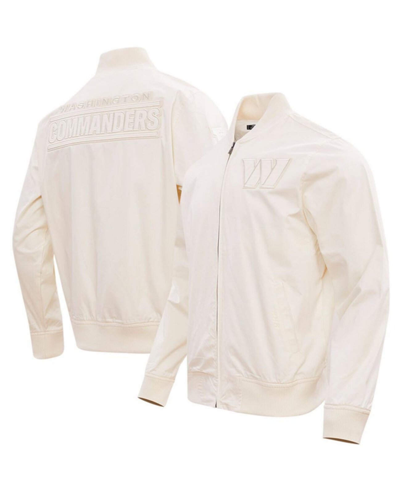 Мужская кремовая куртка Washington Commanders нейтрального цвета с молнией во всю длину Pro Standard