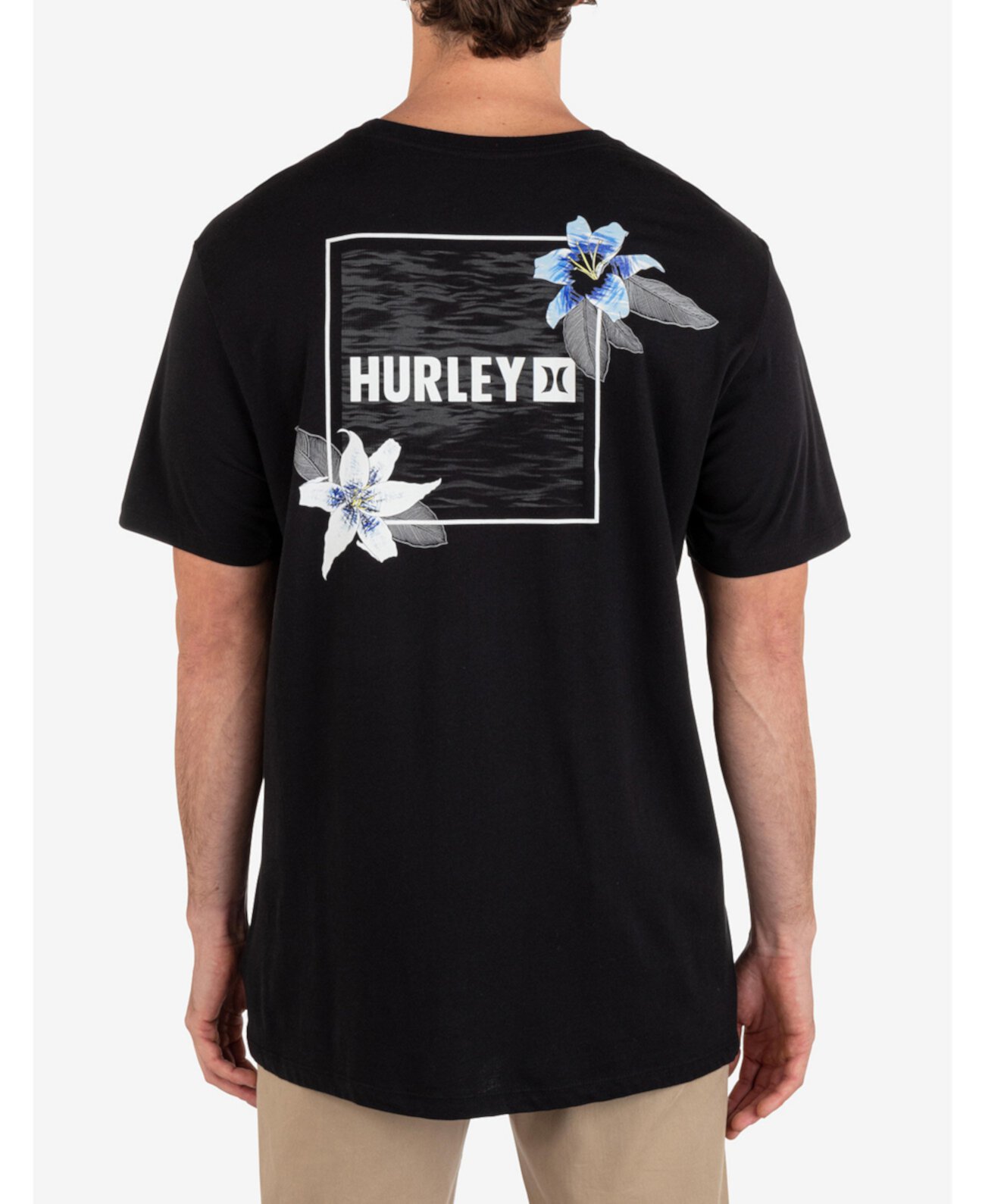 Мужская повседневная футболка с короткими рукавами и четырьмя углами Hurley