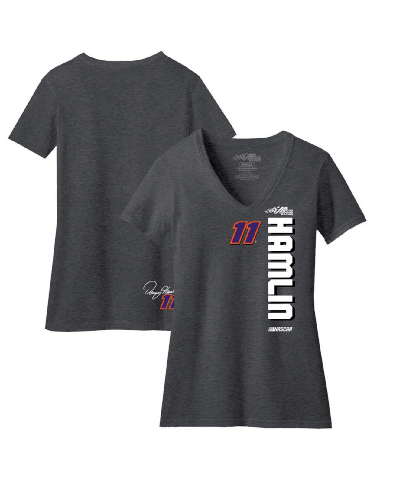 Женская Джерси Joe Gibbs Racing Team Collection Denny Hamlin Lifestyle 2-Spot V-Neck T-Shirt Joe Gibbs Racing Team Collection