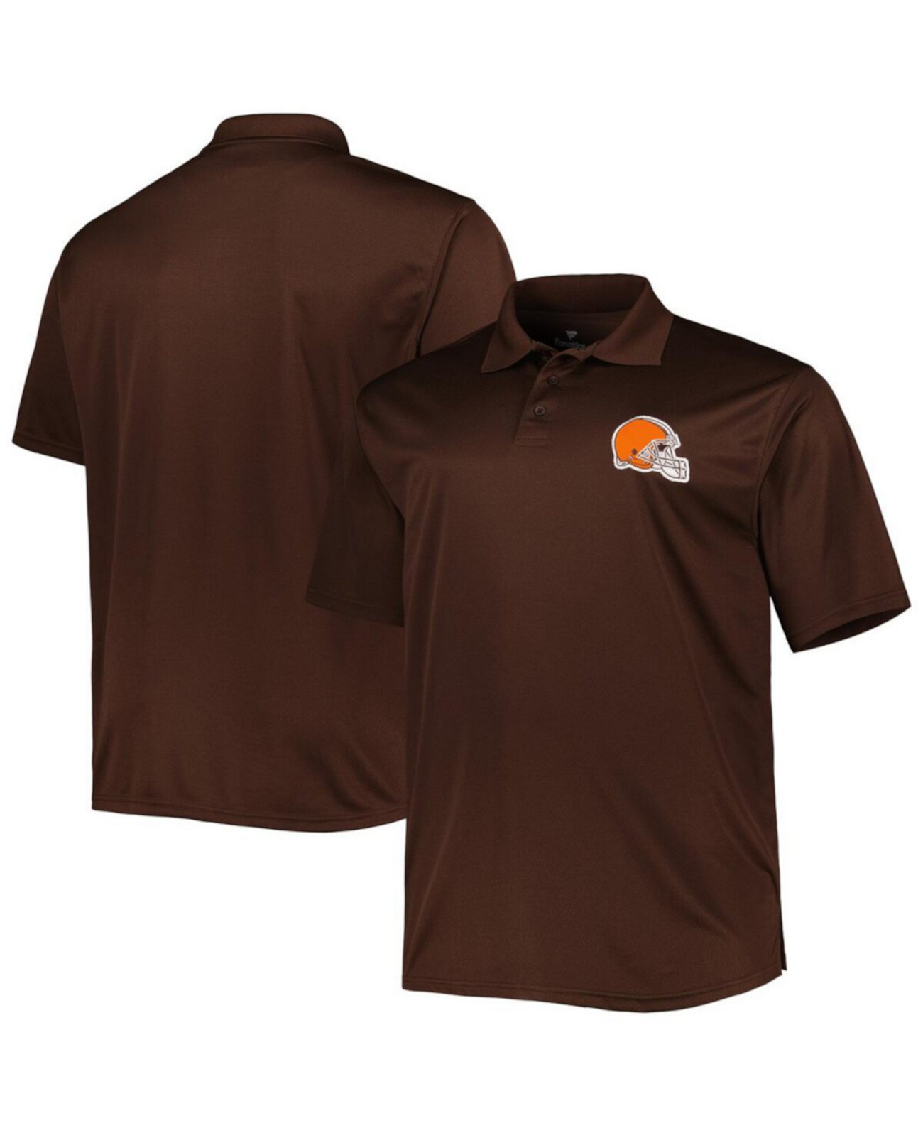 Мужская коричневая рубашка-поло Cleveland Browns Big and Tall Birdseye Fanatics