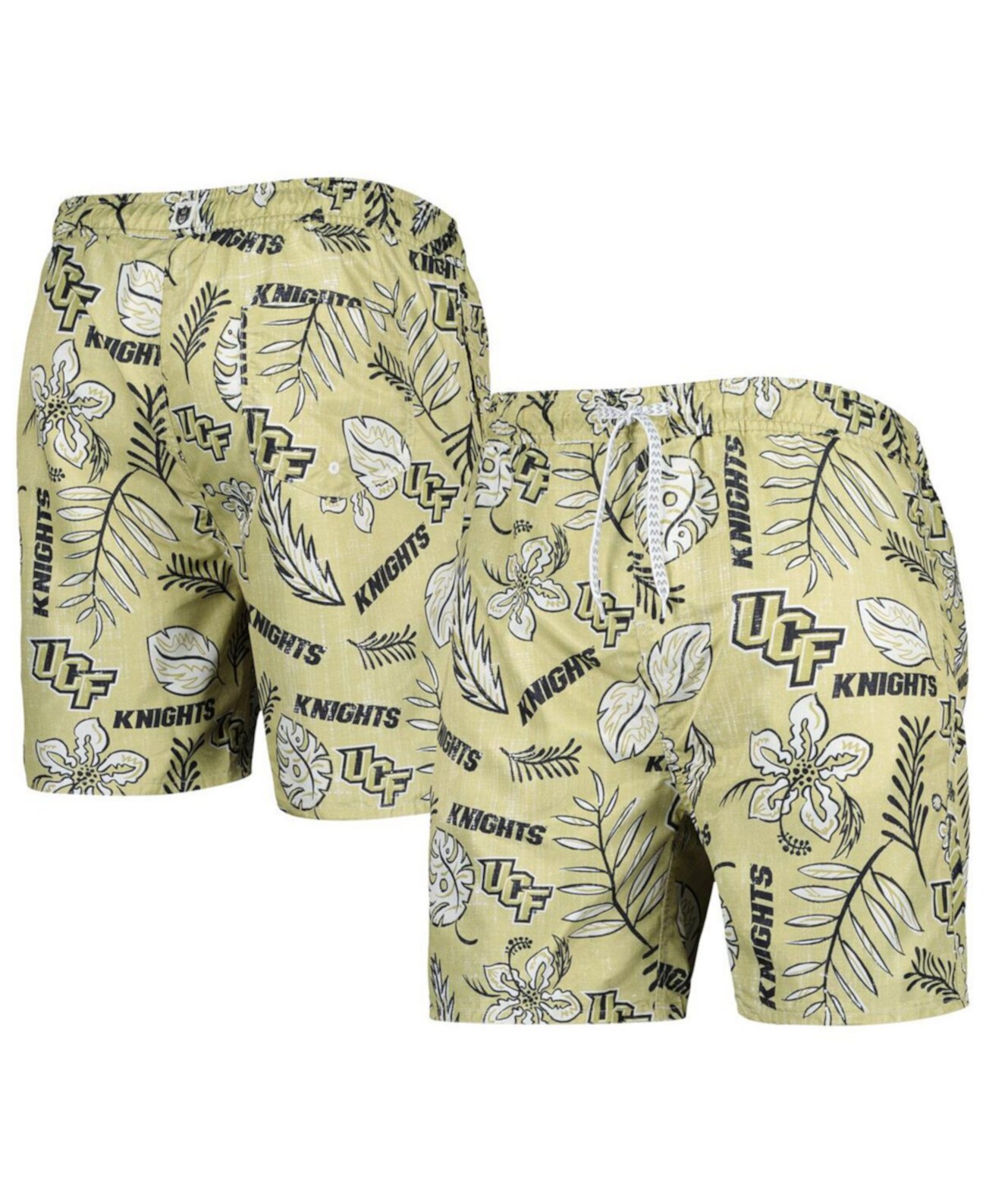 Мужские плавки цвета хаки UCF Knights в винтажном стиле с цветочным принтом Wes & Willy