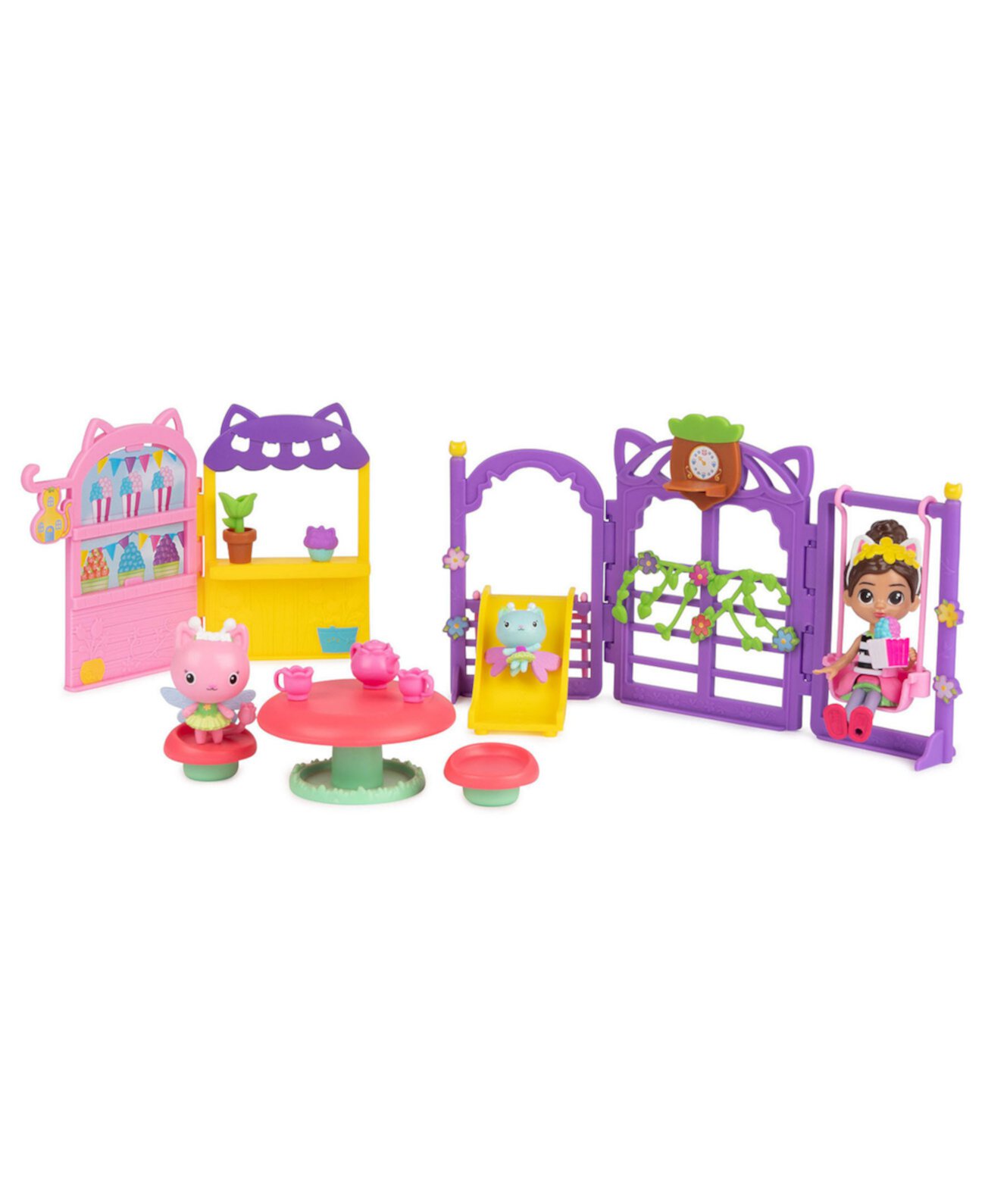 KittyFairy Garden Party, игровой набор из 18 предметов с 3 игрушечными фигурками, игрушки-сюрпризы, аксессуары для кукольного домика, детские игрушки для девочек и мальчиков 3 плюс Gabby's Dollhouse