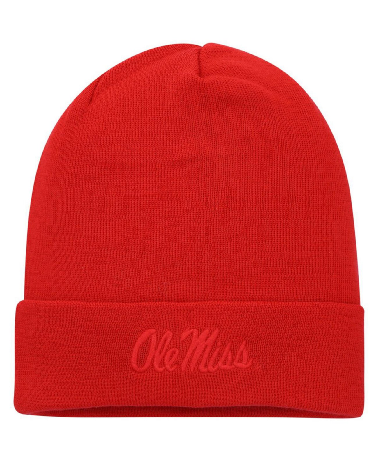 Мужская красная вязаная шапка в тон Ole Miss Rebels с манжетами Nike