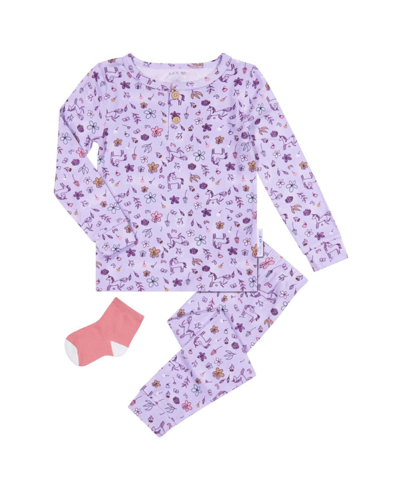 Облегающая футболка, брюки и носки для маленьких девочек, комплект из 3 предметов Max & Olivia
