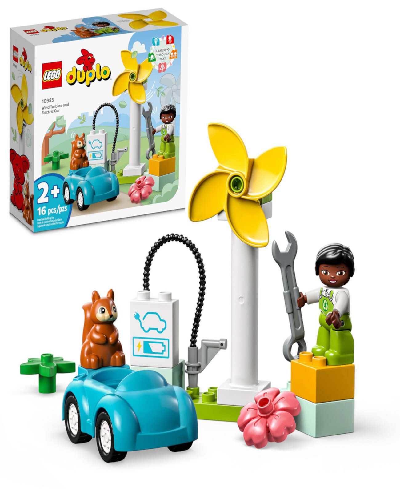 DUPLO Town 10985 Игрушечный набор STEM с ветряной турбиной и электромобилем Lego