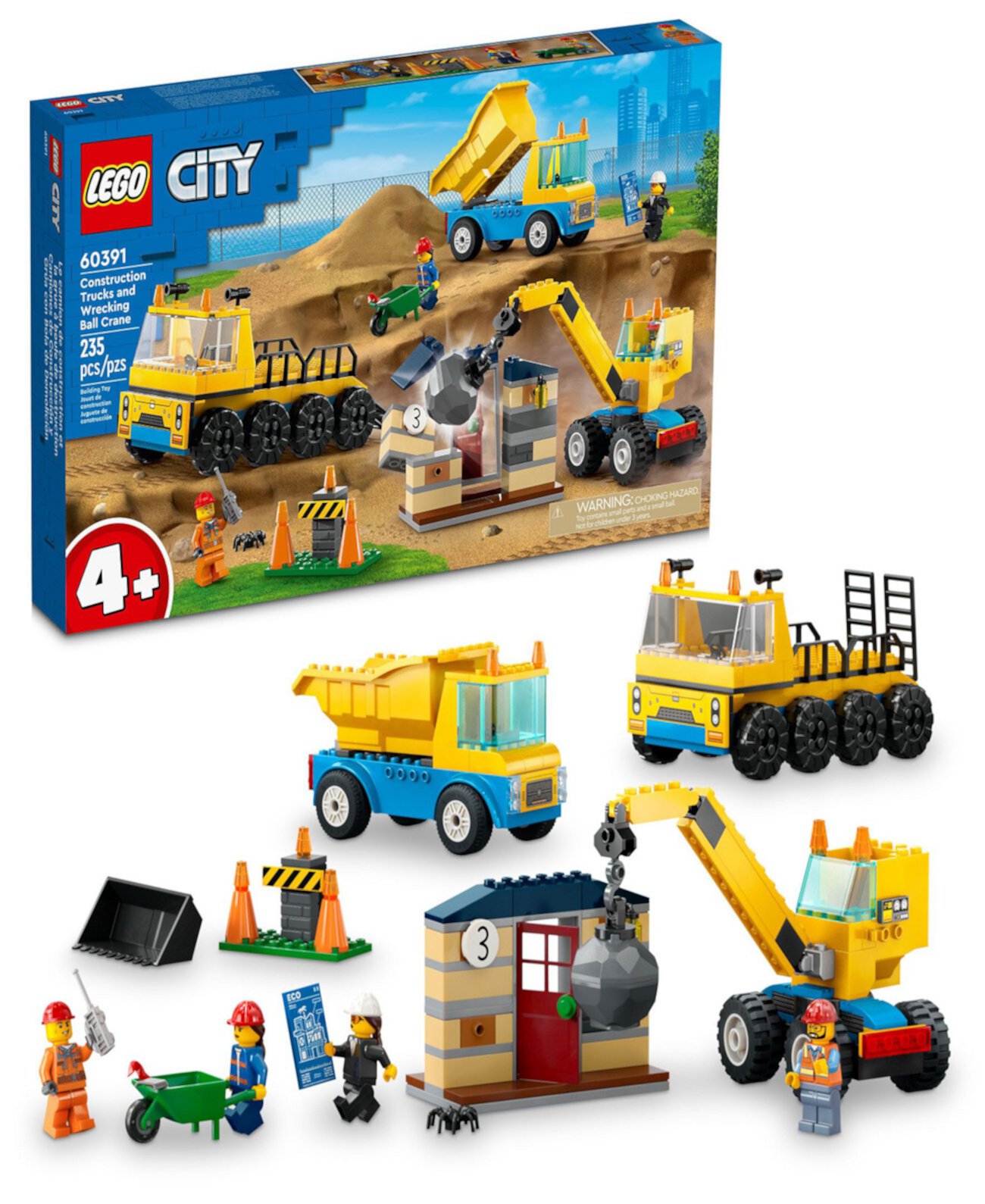 Заказать Другие игрушки и игры City 60391 Great Vehicles, строительные  грузовики и шаровой кран, набор для сборки игрушечных машин Lego, цвет -  многоцветный, по цене 7 920 рублей на маркетплейсе Usmall.ru